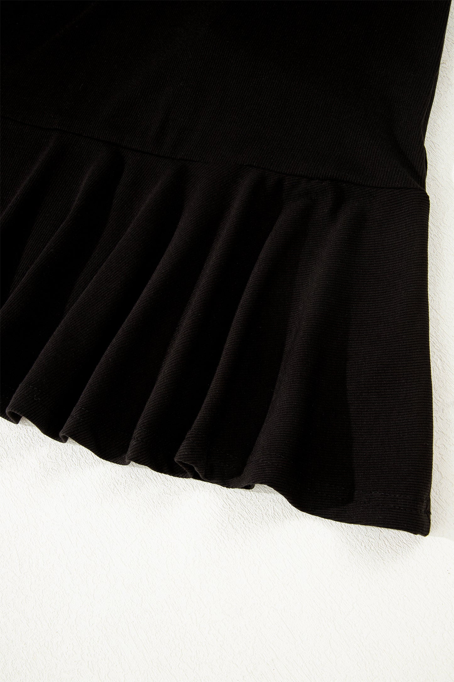Black Stripe Detail Polo Collar Half Buttons Tied Short Sleeve Shift Mini Dress-TOPS / DRESSES-[Adult]-[Female]-2022 Online Blue Zone Planet
