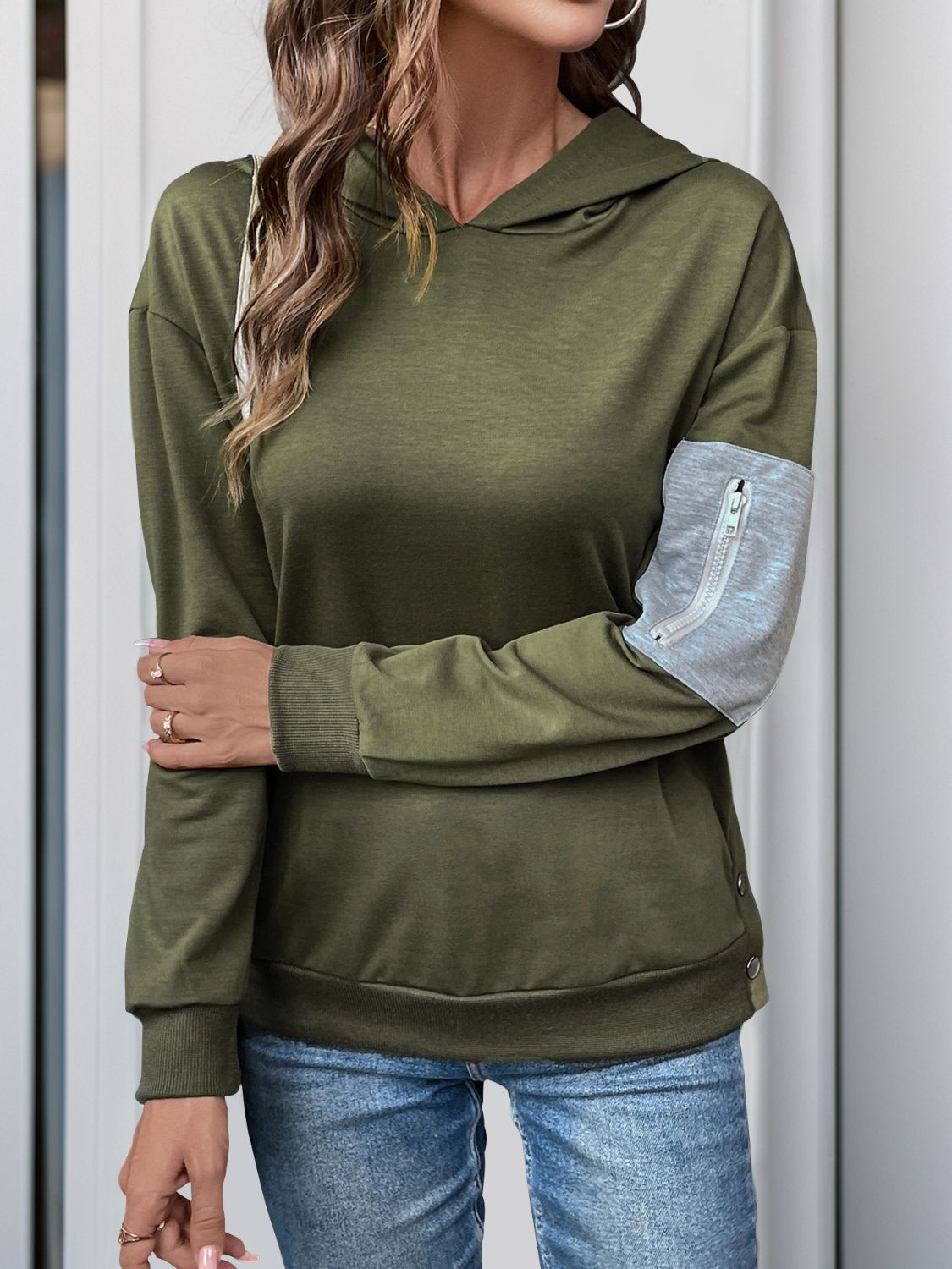 Perfee Dropped Shoulder Long Sleeve Hoodie-TOPS / DRESSES-[Adult]-[Female]-2022 Online Blue Zone Planet