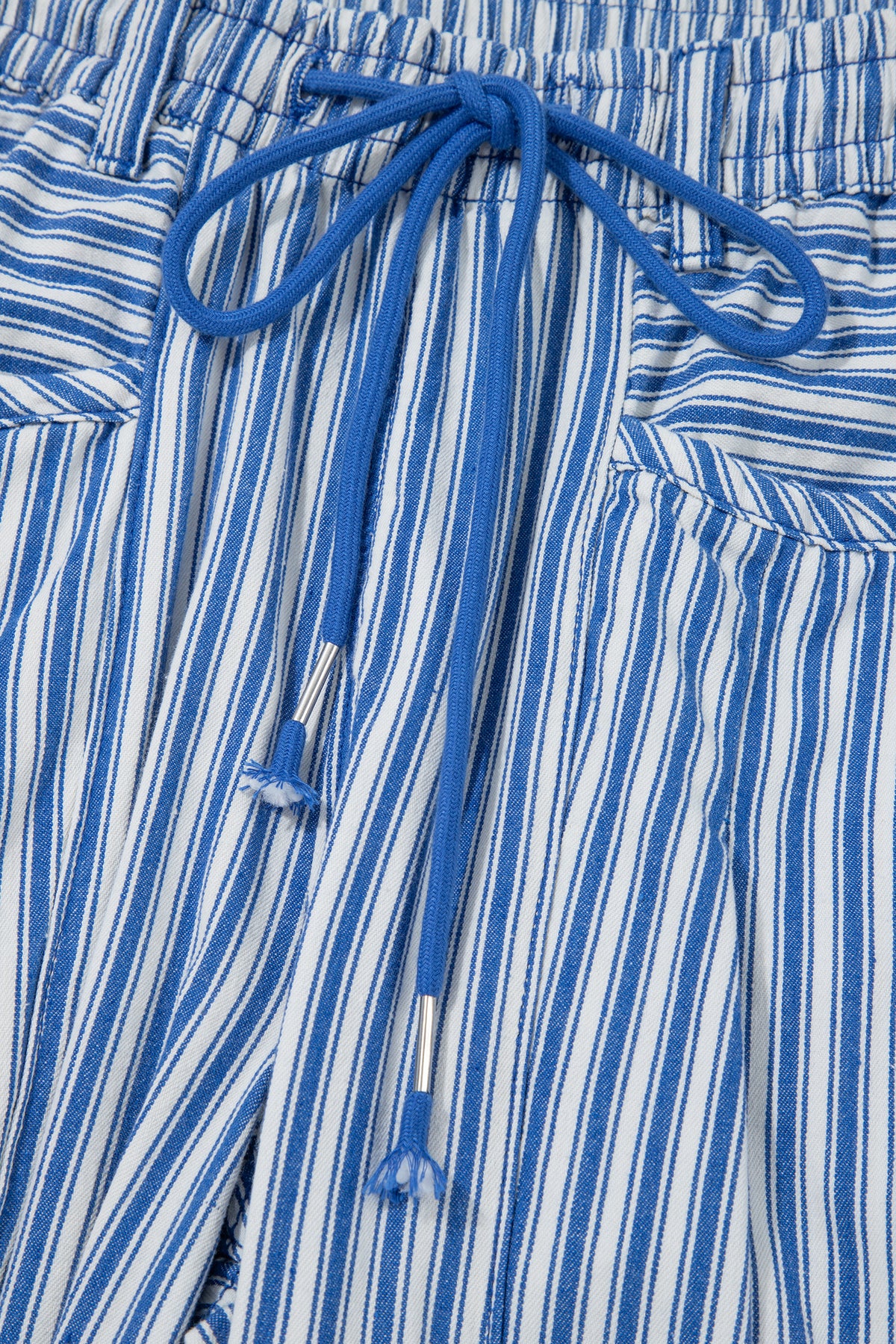Blue Stripe Drawstring Casual Loose Pants-Bottoms/Pants & Culotte-[Adult]-[Female]-2022 Online Blue Zone Planet