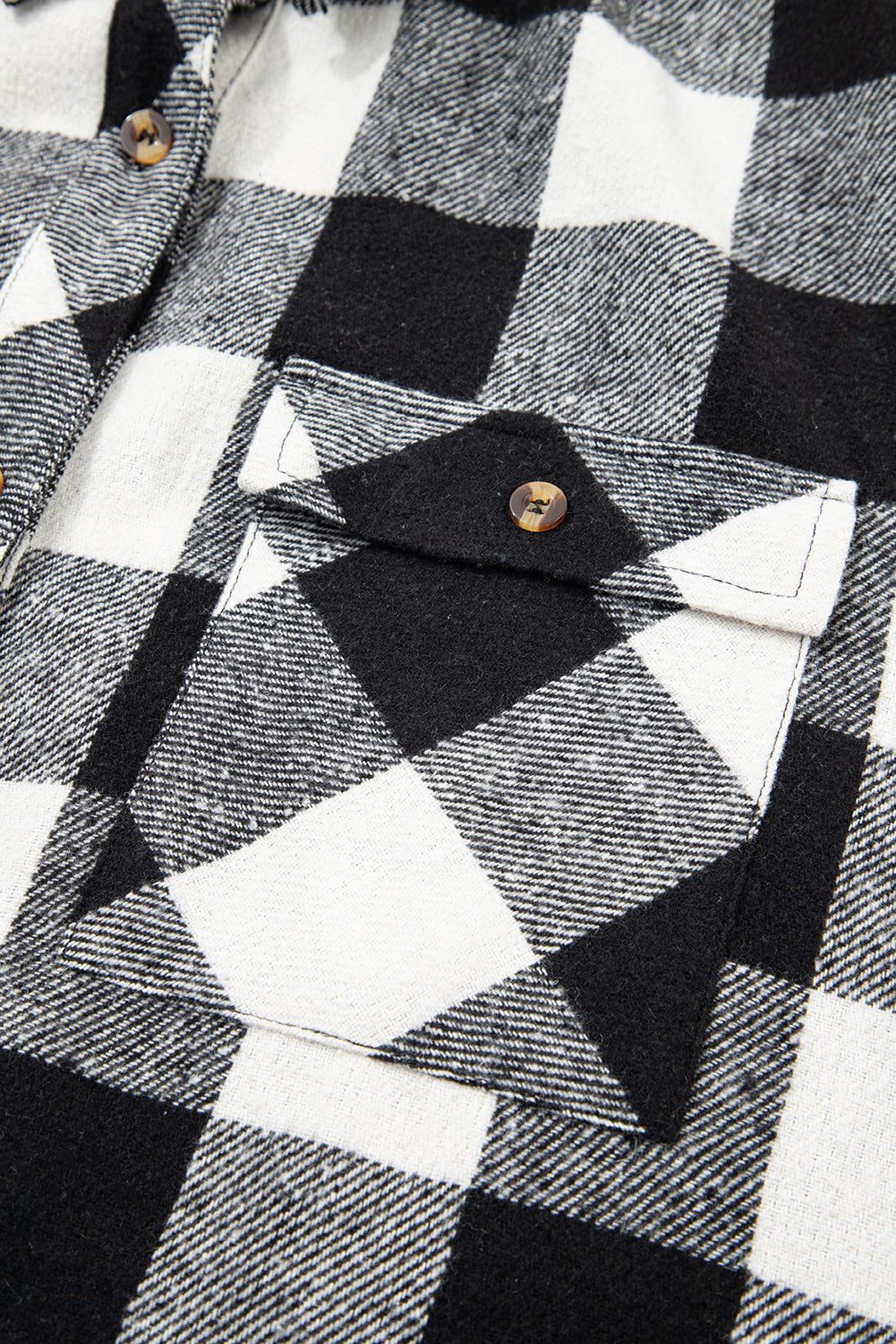 Black Double Plaid Patchwork Drawstring Hooded Shacket-Tops / Dresses-[Adult]-[Female]-2022 Online Blue Zone Planet