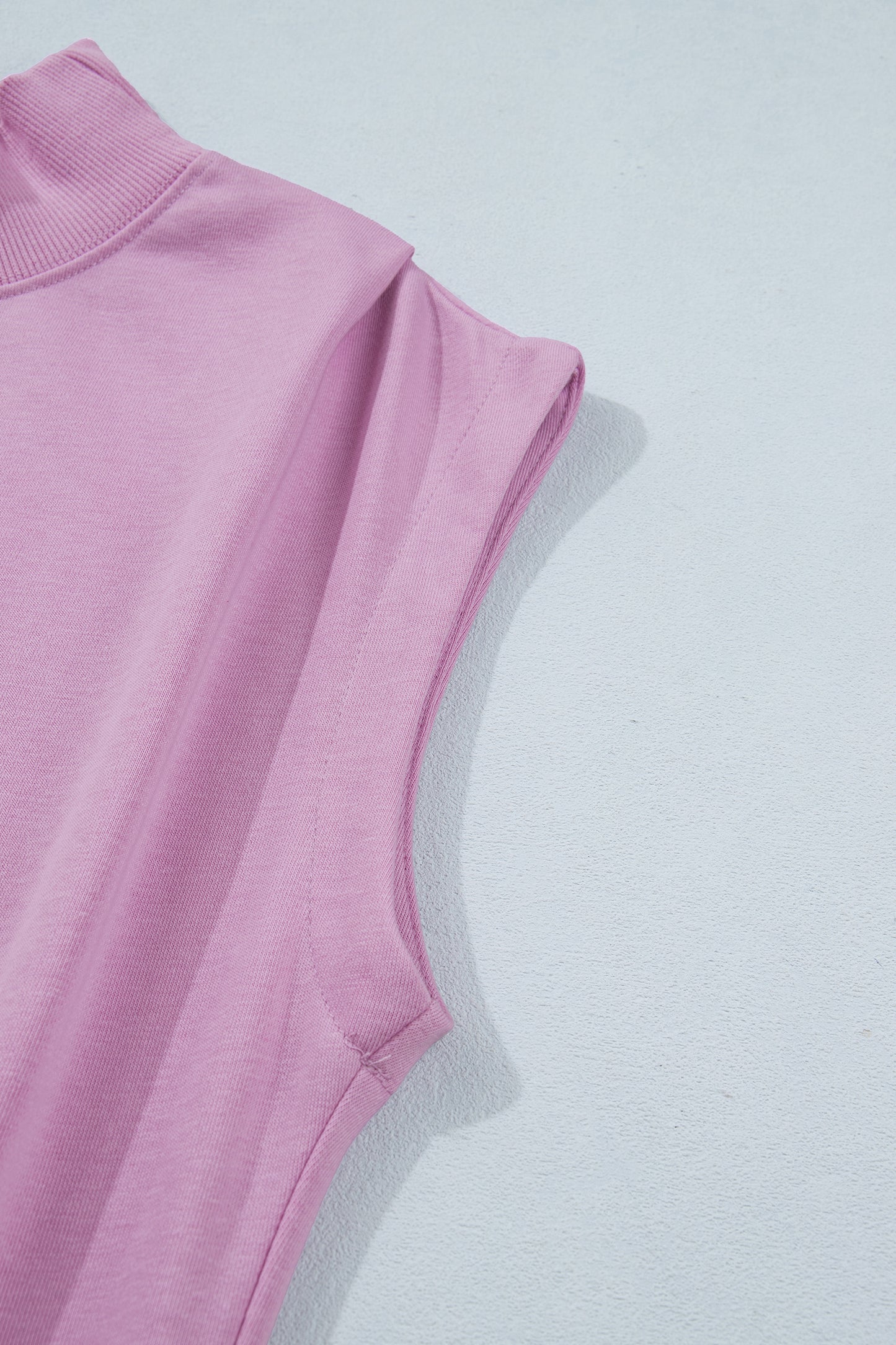 Phalaenopsis Solid Color High Neck Cap Sleeve Loose Top-Tops/Tops & Tees-[Adult]-[Female]-2022 Online Blue Zone Planet