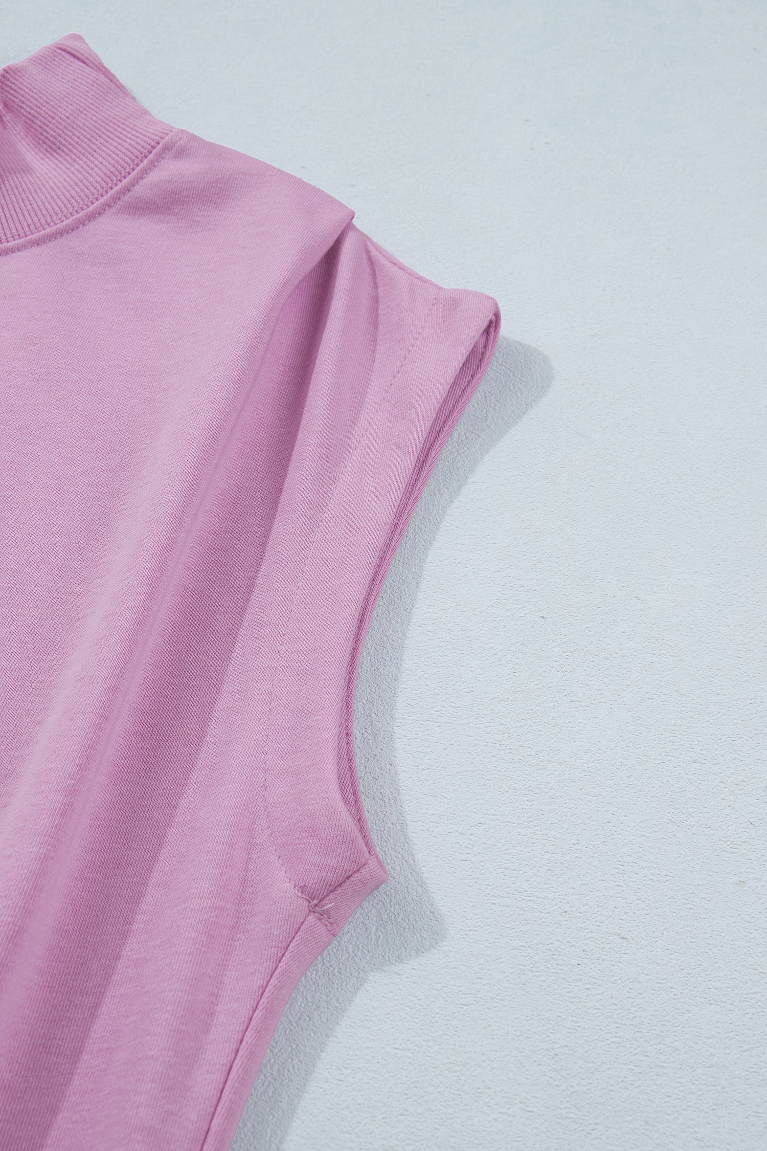 Phalaenopsis Solid Color High Neck Cap Sleeve Loose Top-Tops/Tops & Tees-[Adult]-[Female]-2022 Online Blue Zone Planet
