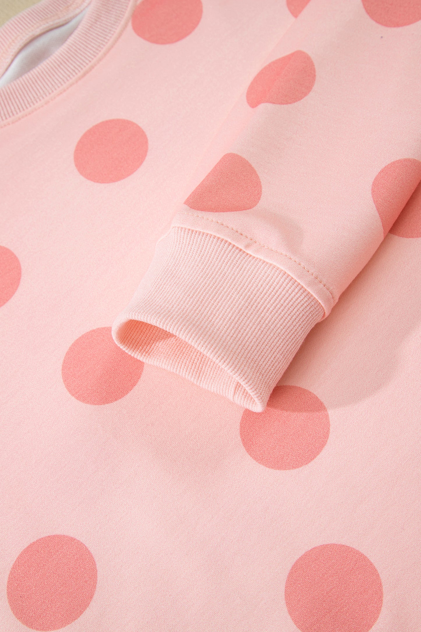 Sky Blue Polka Dot Print Drop Shoulder Pullover Drawstring Shorts Set