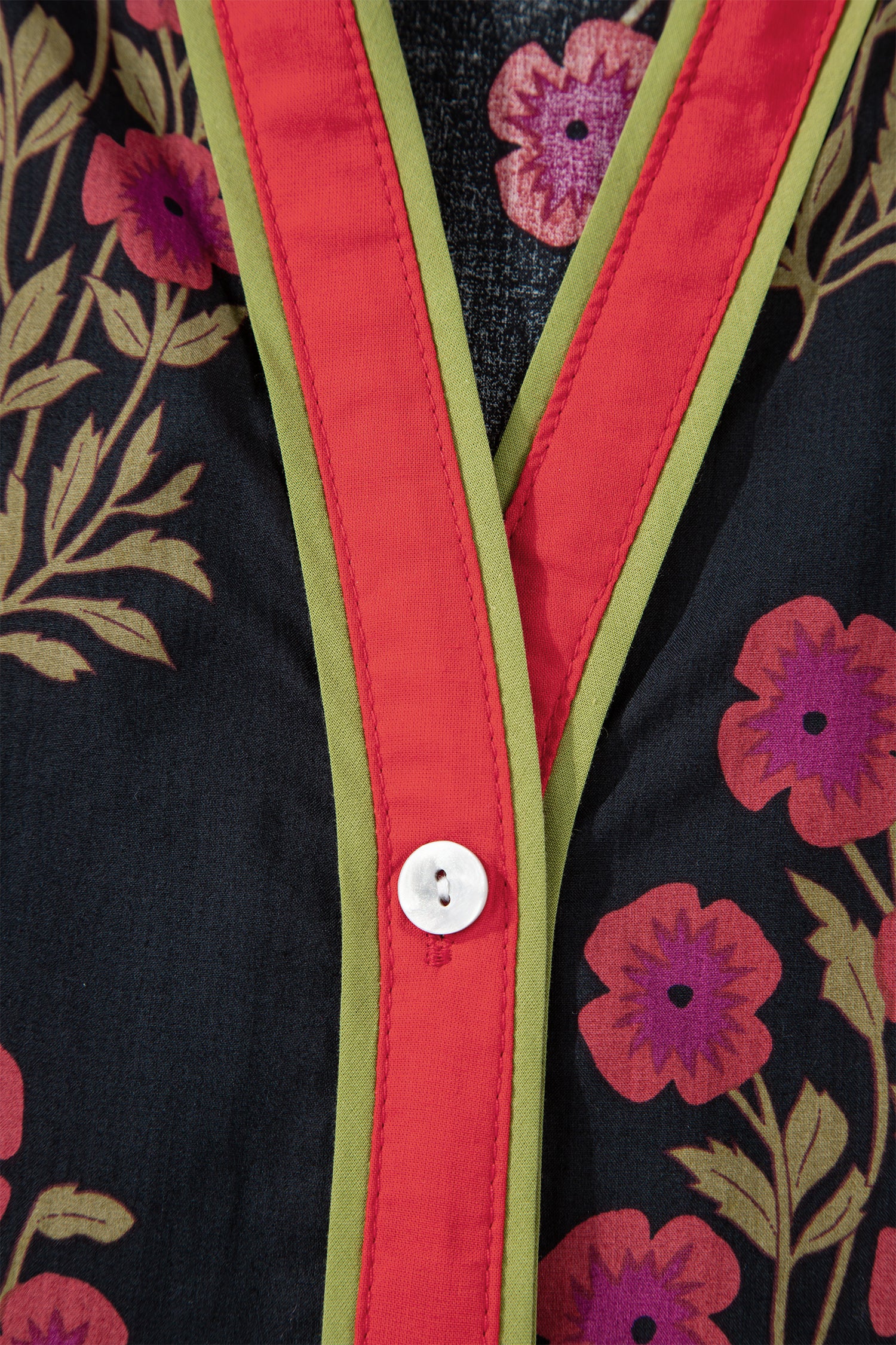 Black Retro Floral Print Button Down Belted Short Puff Sleeve Mini Dress-TOPS / DRESSES-[Adult]-[Female]-2022 Online Blue Zone Planet