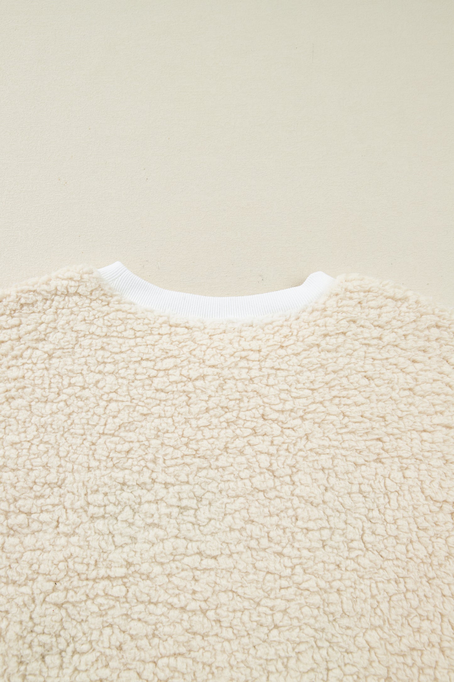 White MERRY CHRISTMAS Multicolor Embroidered Sherpa Pullover Sweatshirt-Tops/Sweatshirts & Hoodies-[Adult]-[Female]-2022 Online Blue Zone Planet