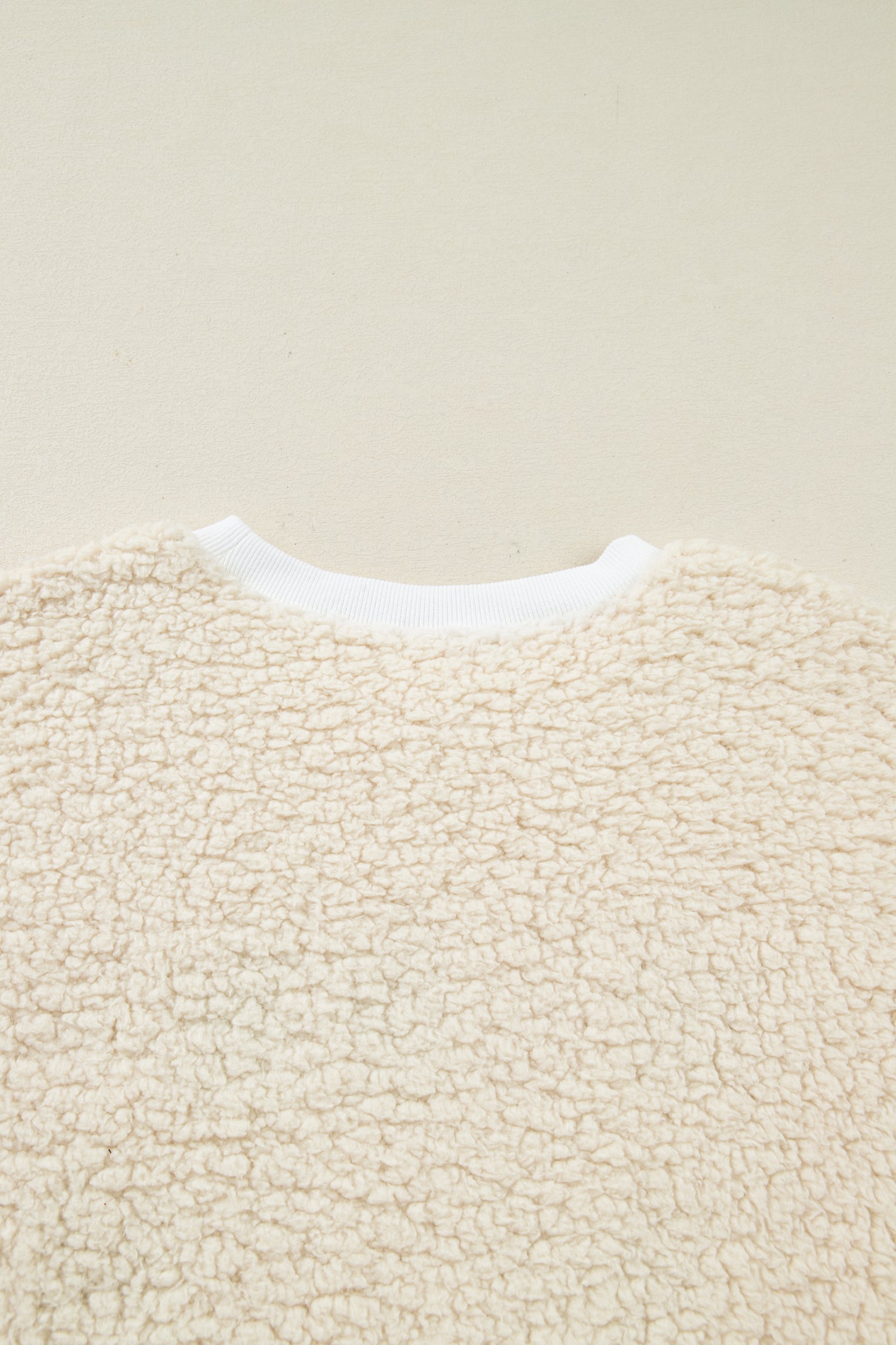 White MERRY CHRISTMAS Multicolor Embroidered Sherpa Pullover Sweatshirt-Tops/Sweatshirts & Hoodies-[Adult]-[Female]-2022 Online Blue Zone Planet