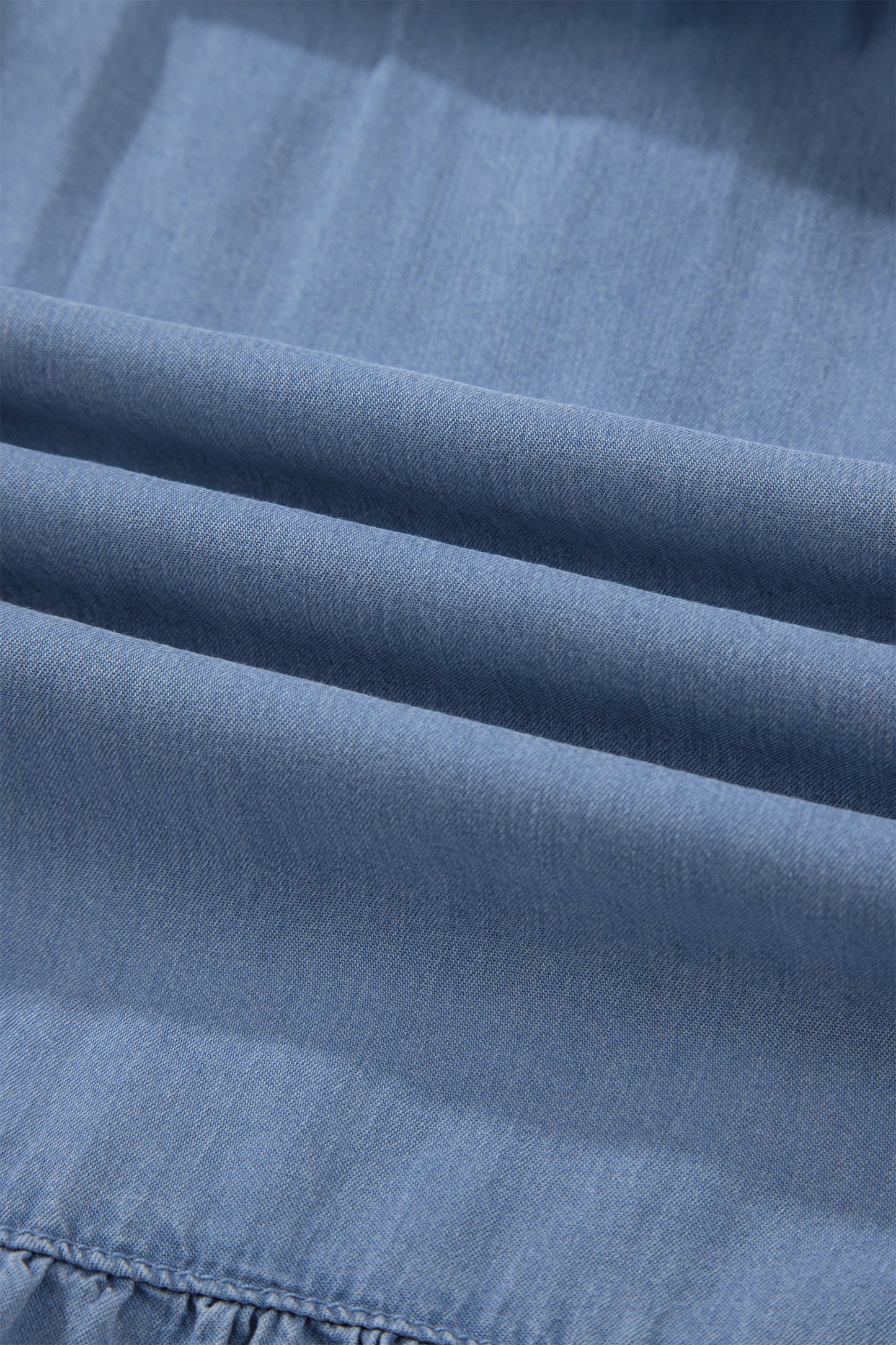 Beau Blue Elastic Waist Ruffled Tiered Flared Denim Maxi Skirt-Bottoms/Skirts & Petticoat-[Adult]-[Female]-2022 Online Blue Zone Planet