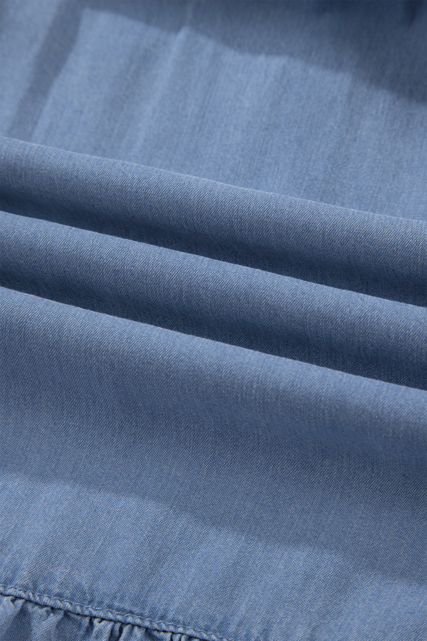 Beau Blue Elastic Waist Ruffled Tiered Flared Denim Maxi Skirt-Bottoms/Skirts & Petticoat-[Adult]-[Female]-2022 Online Blue Zone Planet