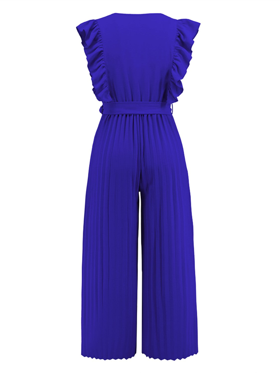 Ruffled Surplice Cap Sleeve Jumpsuit-[Adult]-[Female]-2022 Online Blue Zone Planet