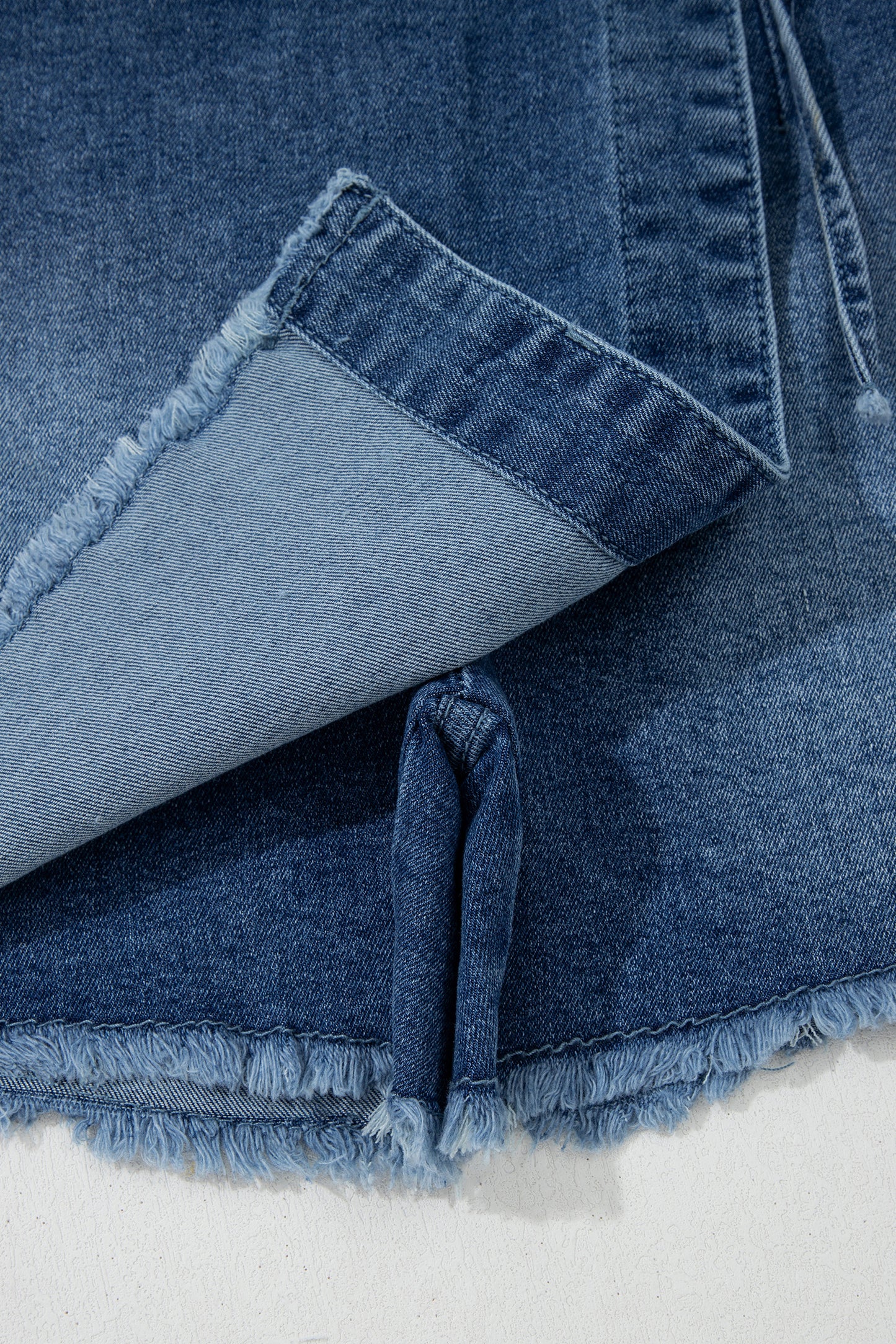 Ashleigh Blue Wrapped Tied Waist Denim Skort-Bottoms/Skirts & Petticoat-[Adult]-[Female]-2022 Online Blue Zone Planet