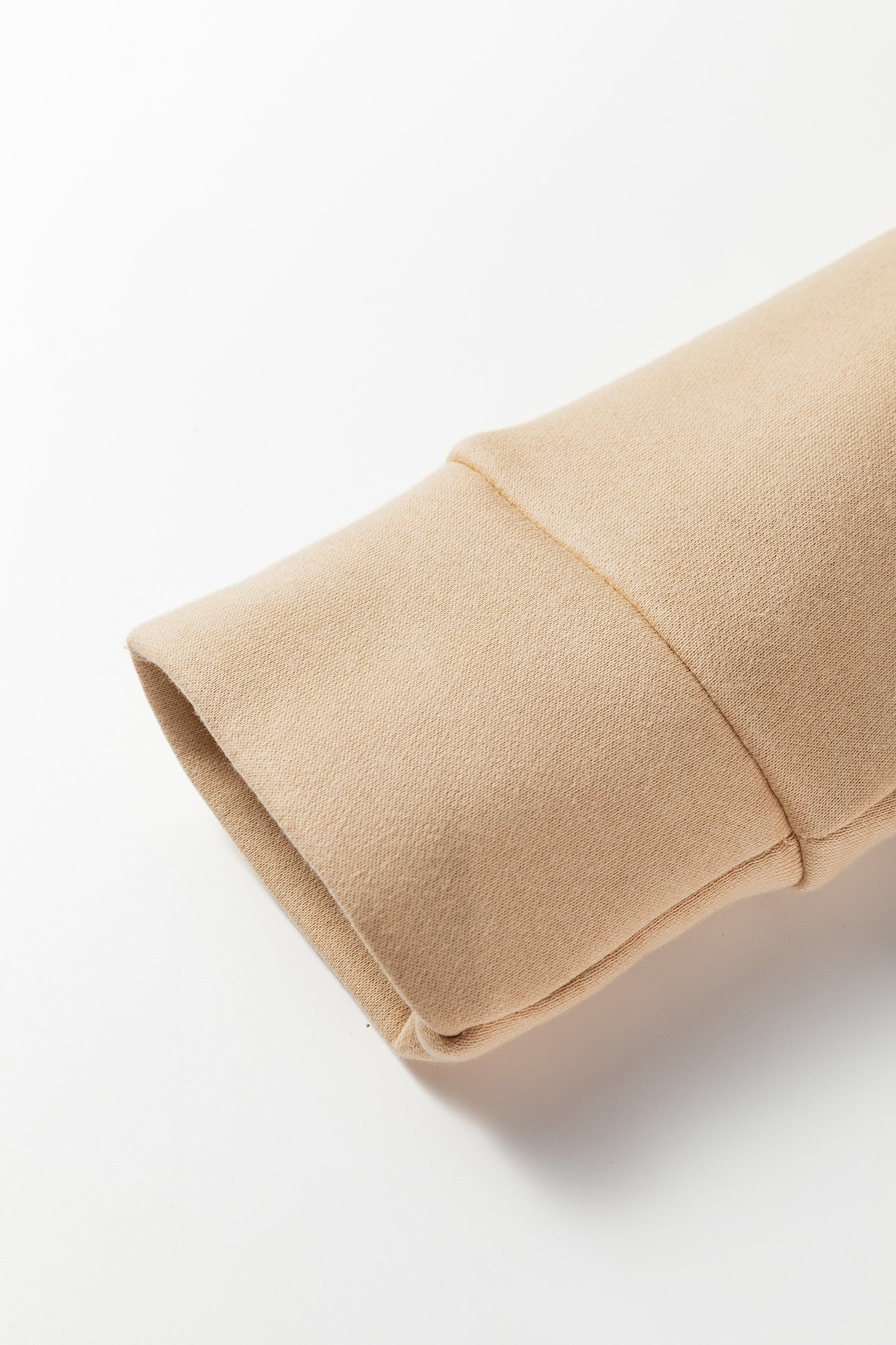 Light French Beige Grommet Detail V Neck Sweatshirt-Tops/Sweatshirts & Hoodies-[Adult]-[Female]-2022 Online Blue Zone Planet