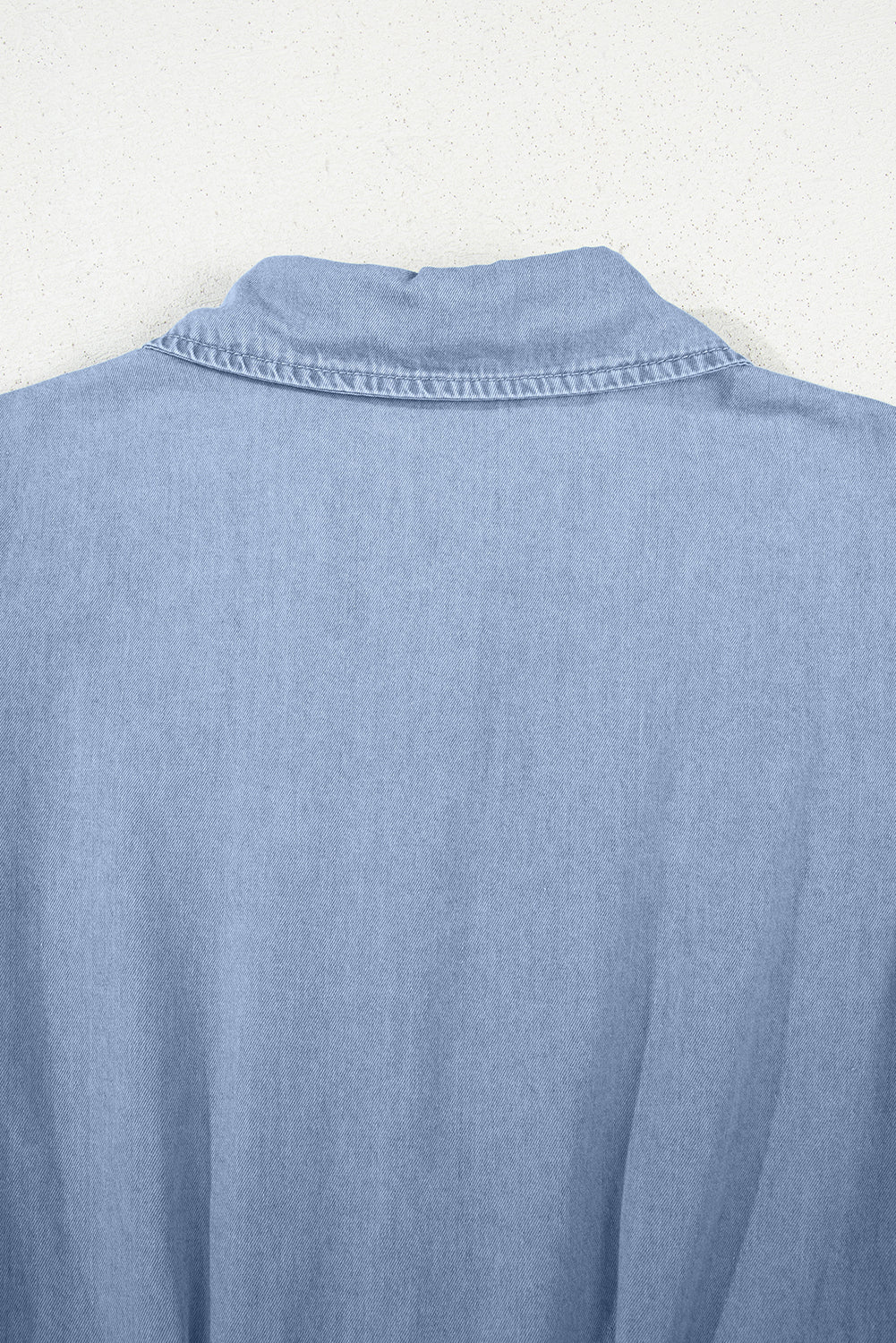 Myosotis Denim Pleated Slim Waist Short Sleeve Shirt Dress-TOPS / DRESSES-[Adult]-[Female]-2022 Online Blue Zone Planet