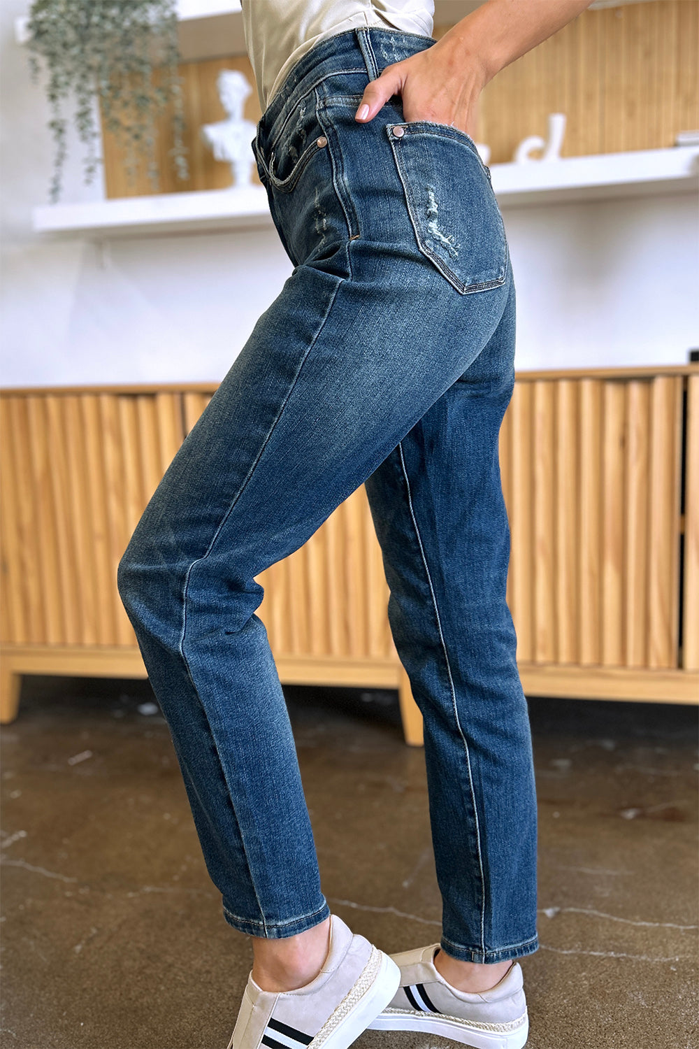 Blue Zone Planet | Judy Blue Full Size Tummy Control High Waist Slim Jeans-TOPS / DRESSES-[Adult]-[Female]-2022 Online Blue Zone Planet