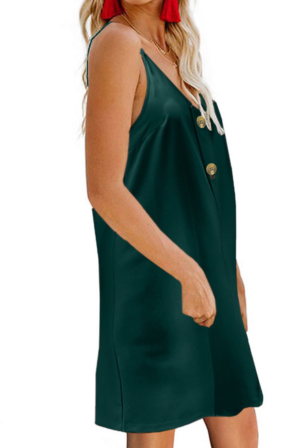 V-Neck Mini Cami Dress-TOPS / DRESSES-[Adult]-[Female]-2022 Online Blue Zone Planet