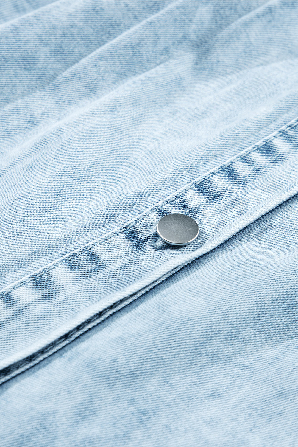 Medium Grey Mineral Wash Ruffled Short Sleeve Buttoned Denim Dress Blue Zone Planet