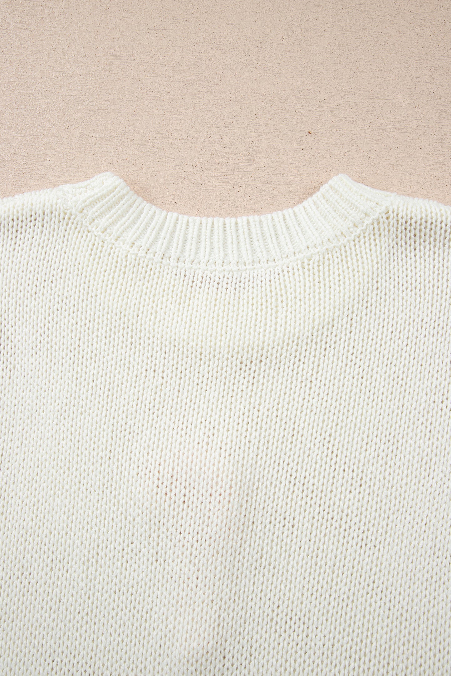 White Short Sleeve Knit Contrast Bow Knot Loose Sweater-TOPS / DRESSES-[Adult]-[Female]-2022 Online Blue Zone Planet