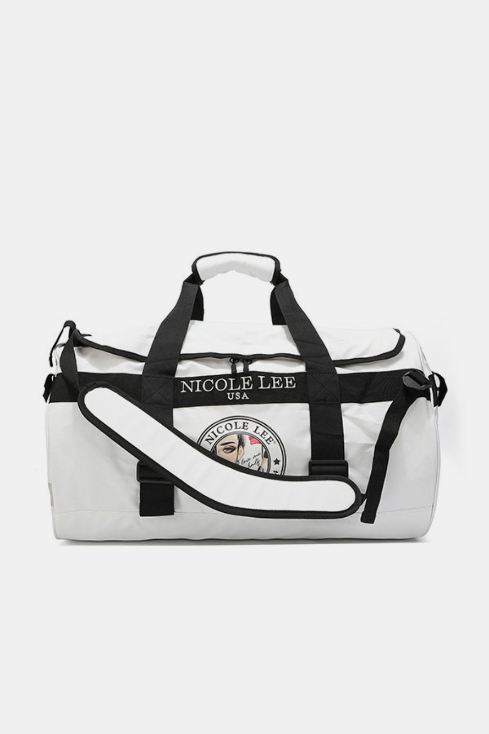 Blue Zone Planet | Nicole Lee USA Large Duffel Bag-TOPS / DRESSES-[Adult]-[Female]-White-One Size-2022 Online Blue Zone Planet