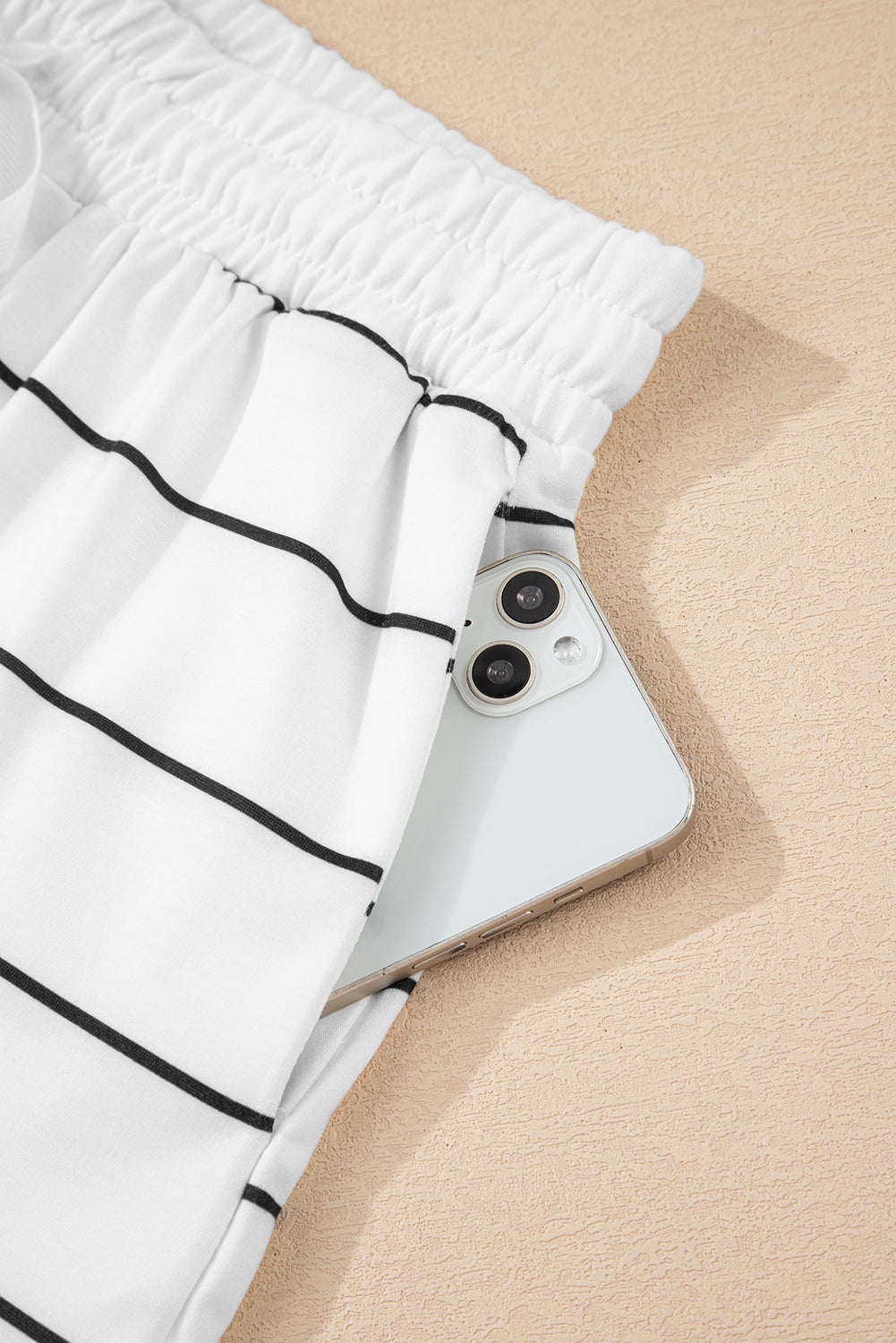 White Stripe Zip Up Drop Shoulder Pullover And Short 2pcs Outfit-Two Piece Sets/Short Sets-[Adult]-[Female]-2022 Online Blue Zone Planet