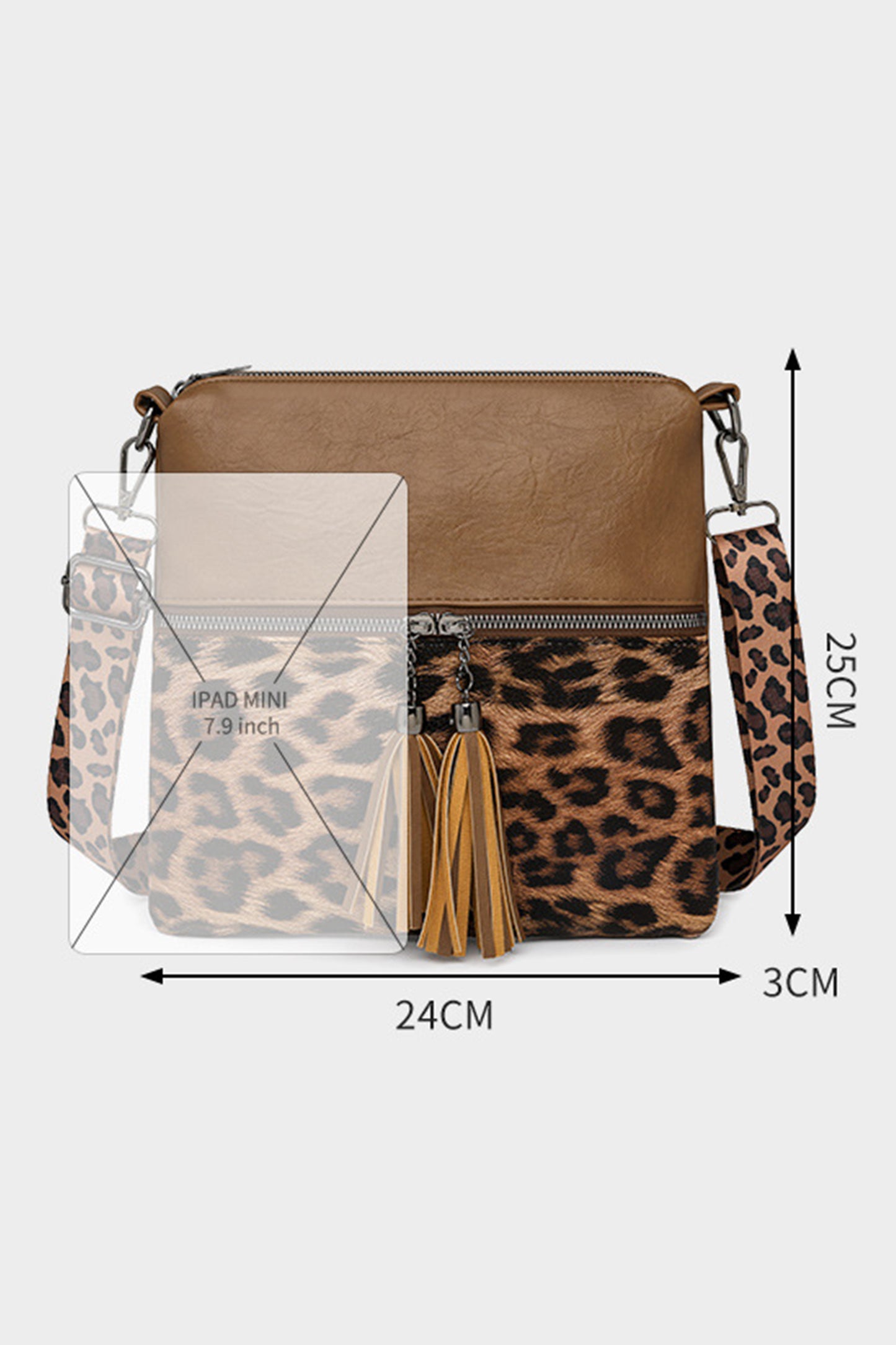 Coffee Leopard Contrast PU Leather Single Shoulder Mini Bag-Shoes & Bags/Shoulder Bags-[Adult]-[Female]-2022 Online Blue Zone Planet