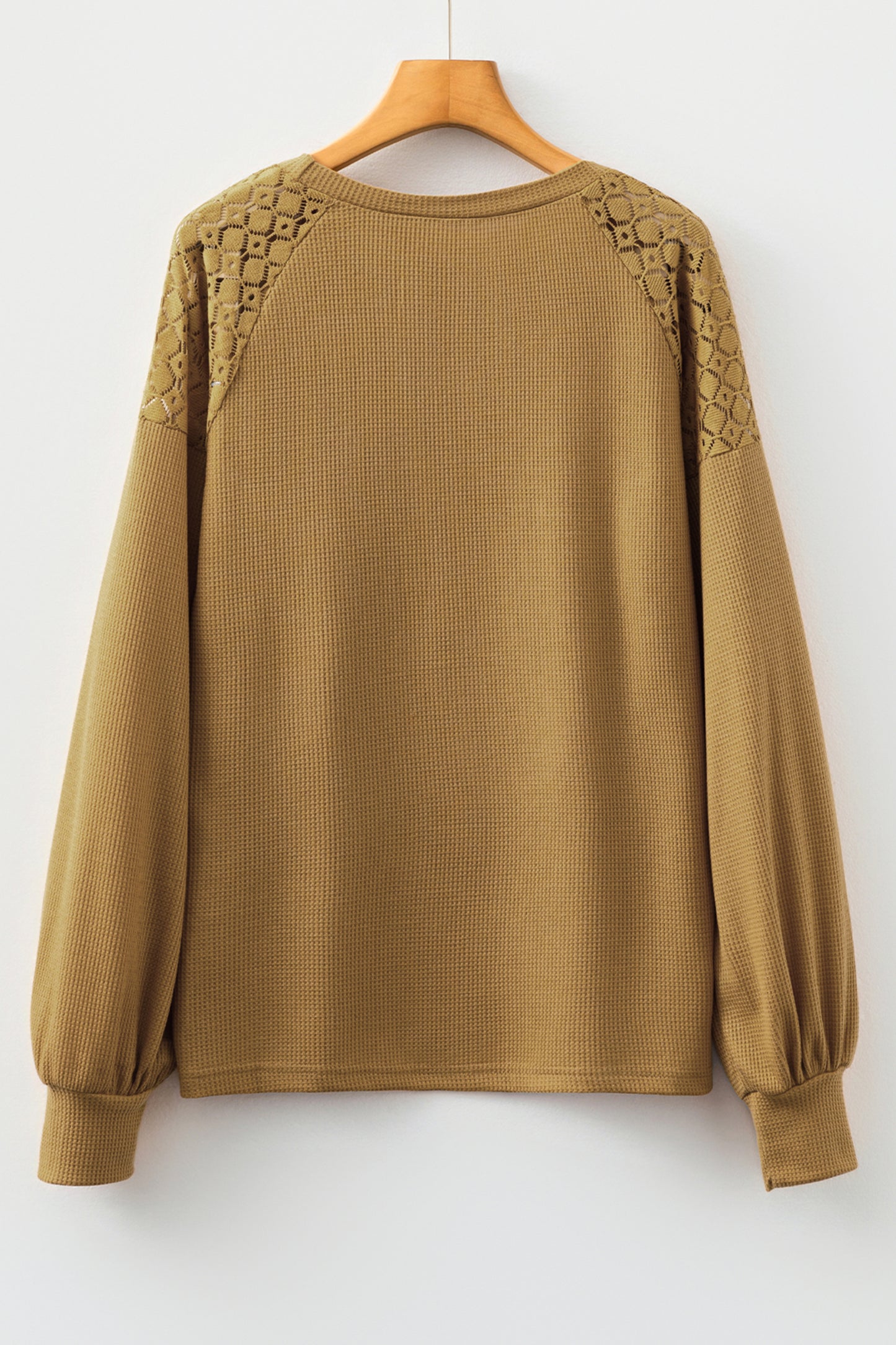 Chestnut Lace Long Sleeve Textured Pullover-Tops/Long Sleeve Tops-[Adult]-[Female]-2022 Online Blue Zone Planet