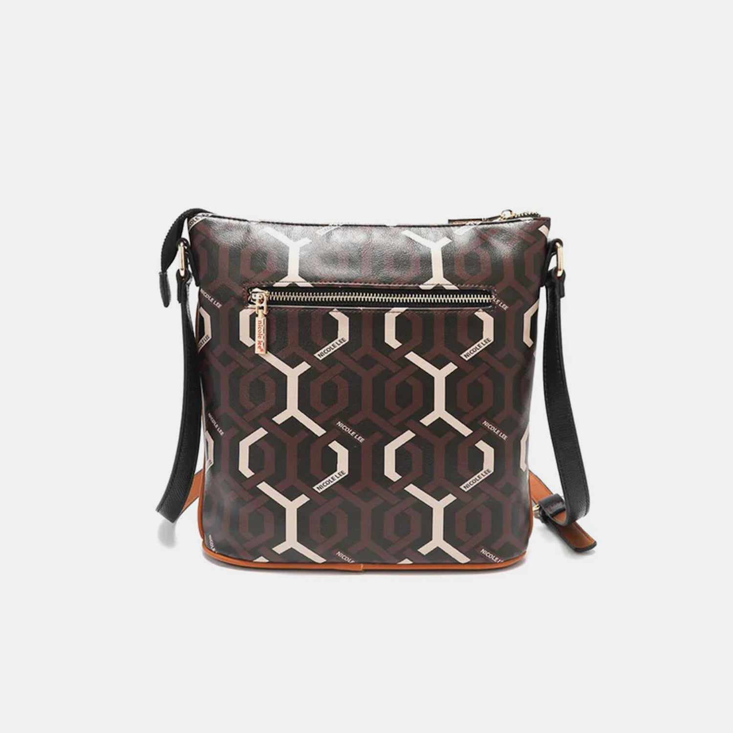 Nicole Lee USA Geometric Pattern Crossbody Bag-HANDBAGS-[Adult]-[Female]-Black-One Size-2022 Online Blue Zone Planet