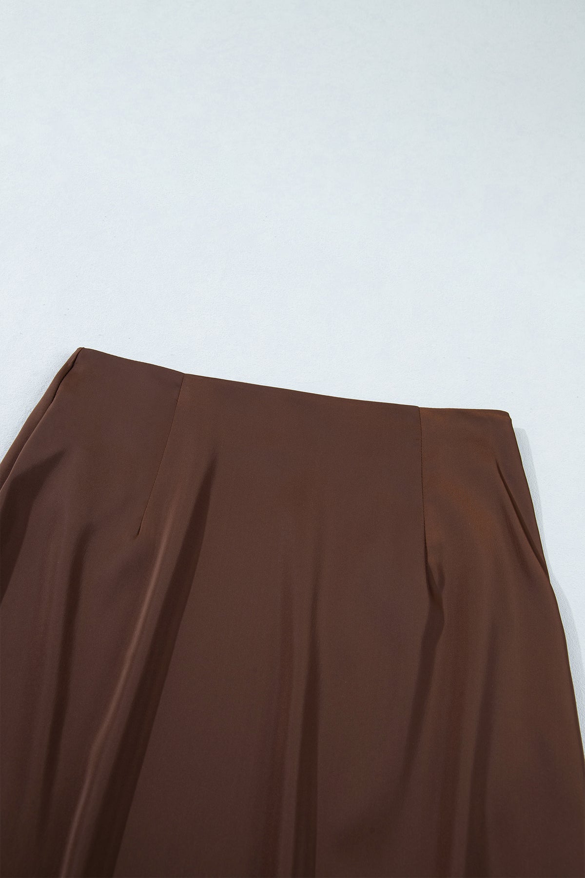 Dark Brown Lace Patchwork Hem Long Casual Shift Skirt-Bottoms/Skirts & Petticoat-[Adult]-[Female]-2022 Online Blue Zone Planet