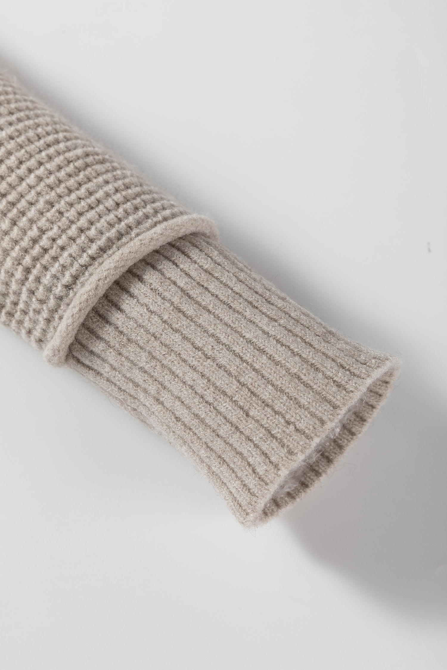 Gray Morn Waffle Texture Knit Ribbed High Neck Drop Shoulder Sweater-TOPS / DRESSES-[Adult]-[Female]-2022 Online Blue Zone Planet