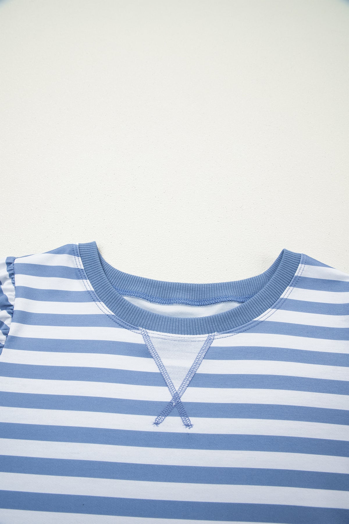Orange Stripe Short Bubble Sleeve T Shirt-Tops/Tops & Tees-[Adult]-[Female]-2022 Online Blue Zone Planet