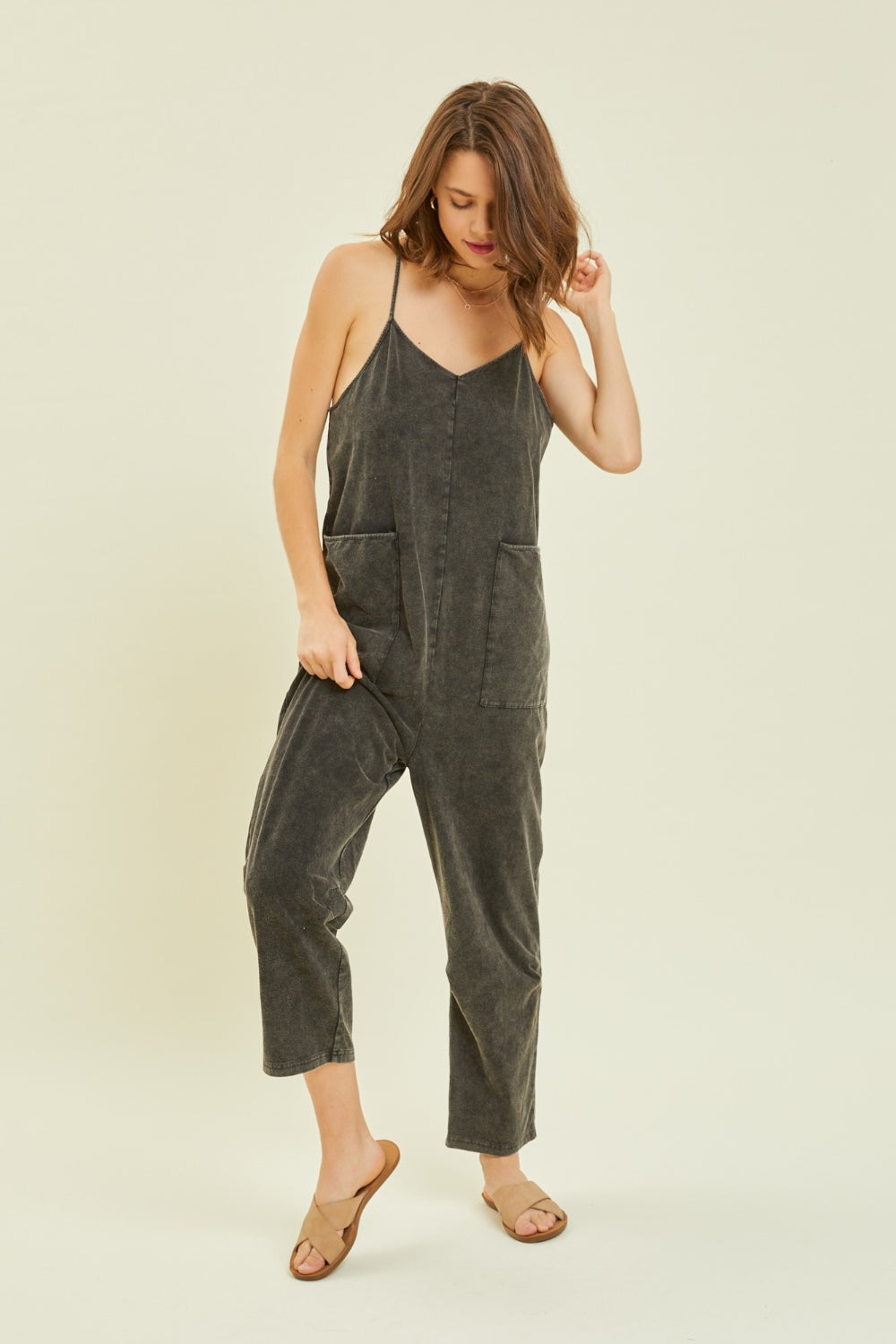 HEYSON Full Size Mineral-Washed Oversized Jumpsuit with Pockets-TOPS / DRESSES-[Adult]-[Female]-2022 Online Blue Zone Planet