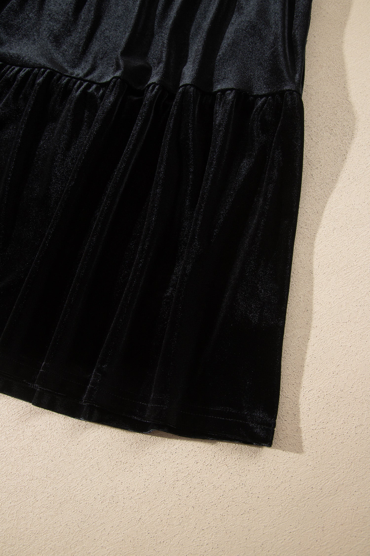 Black Embroidered Velvet Short Sleeve Mini Shift Dress-TOPS / DRESSES-[Adult]-[Female]-2022 Online Blue Zone Planet