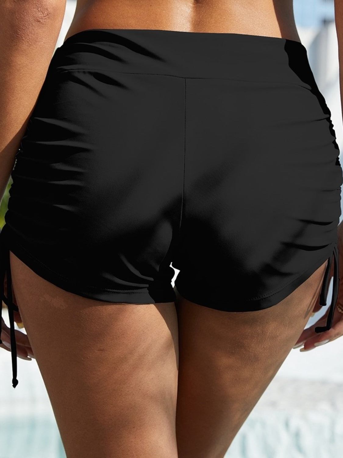 Drawstring Mid-Rise Waist Swim Shorts-TOPS / DRESSES-[Adult]-[Female]-2022 Online Blue Zone Planet