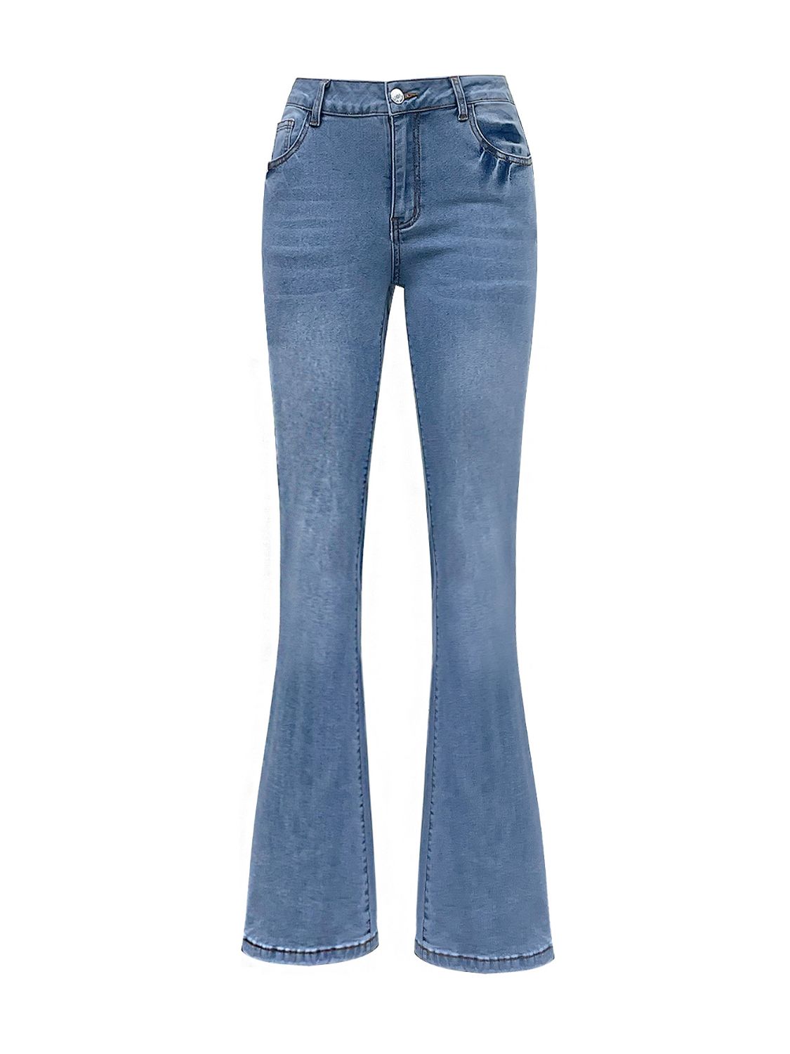 Bow Back Flare Jeans-BOTTOMS SIZES SMALL MEDIUM LARGE-[Adult]-[Female]-2022 Online Blue Zone Planet