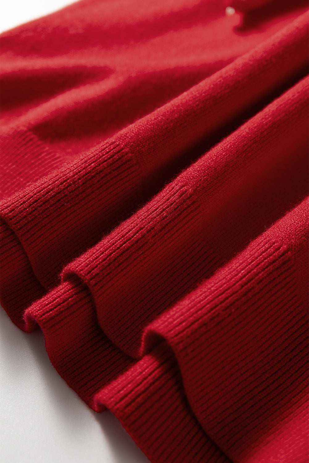 Racing Red Pearl Embellished Double Ruffle Short Sleeve Sweater-TOPS / DRESSES-[Adult]-[Female]-2022 Online Blue Zone Planet