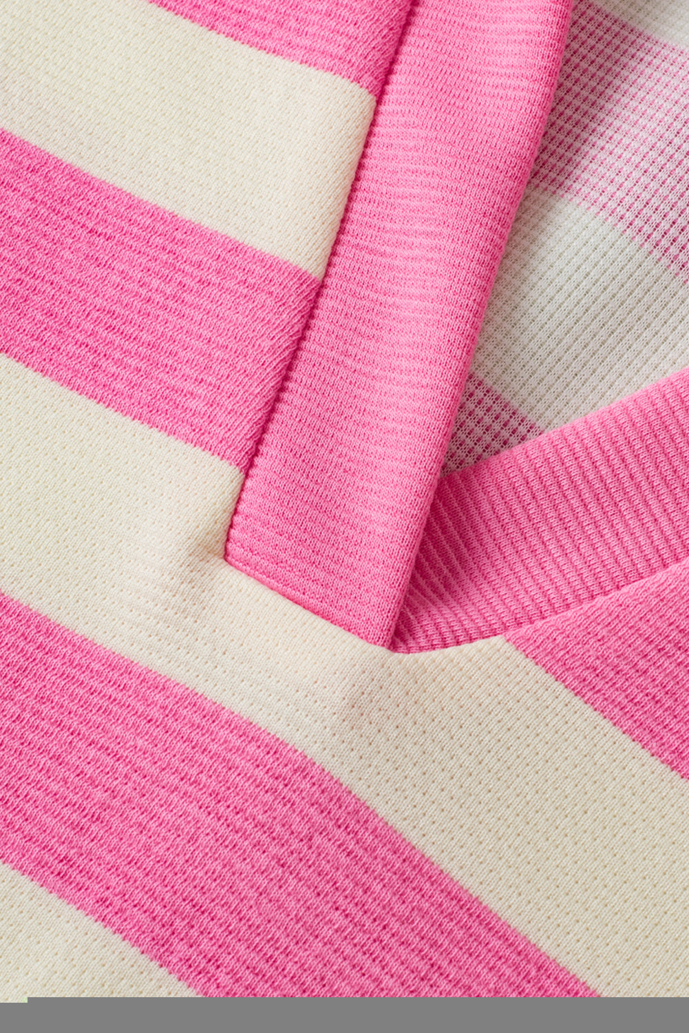 Pink Stripe V Neck Collared Cap Sleeve Top-Tops/Tops & Tees-[Adult]-[Female]-2022 Online Blue Zone Planet