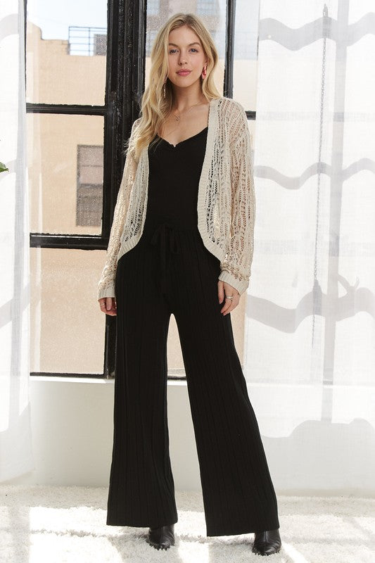 ADORA Tied Wide Leg Knit Pants-BOTTOM SIZES SMALL MEDIUM LARGE-[Adult]-[Female]-2022 Online Blue Zone Planet