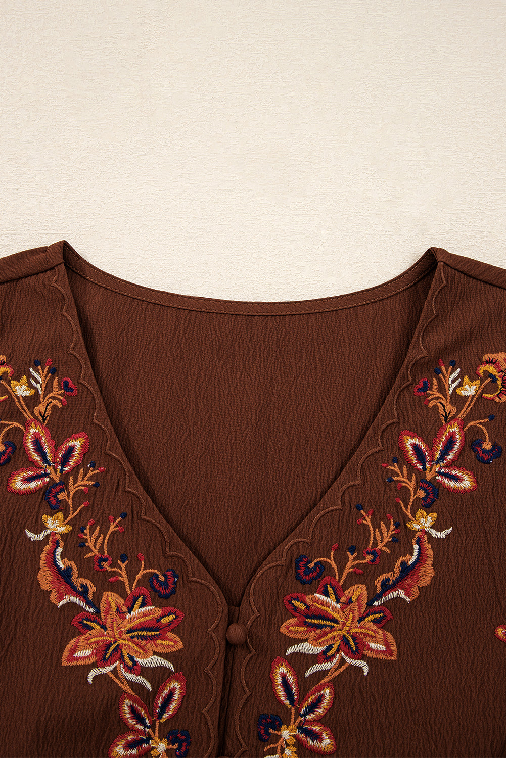 Burgundy Floral Embroidered Tassel Tie Waist Long Sleeve Mini Dress-TOPS / DRESSES-[Adult]-[Female]-2022 Online Blue Zone Planet
