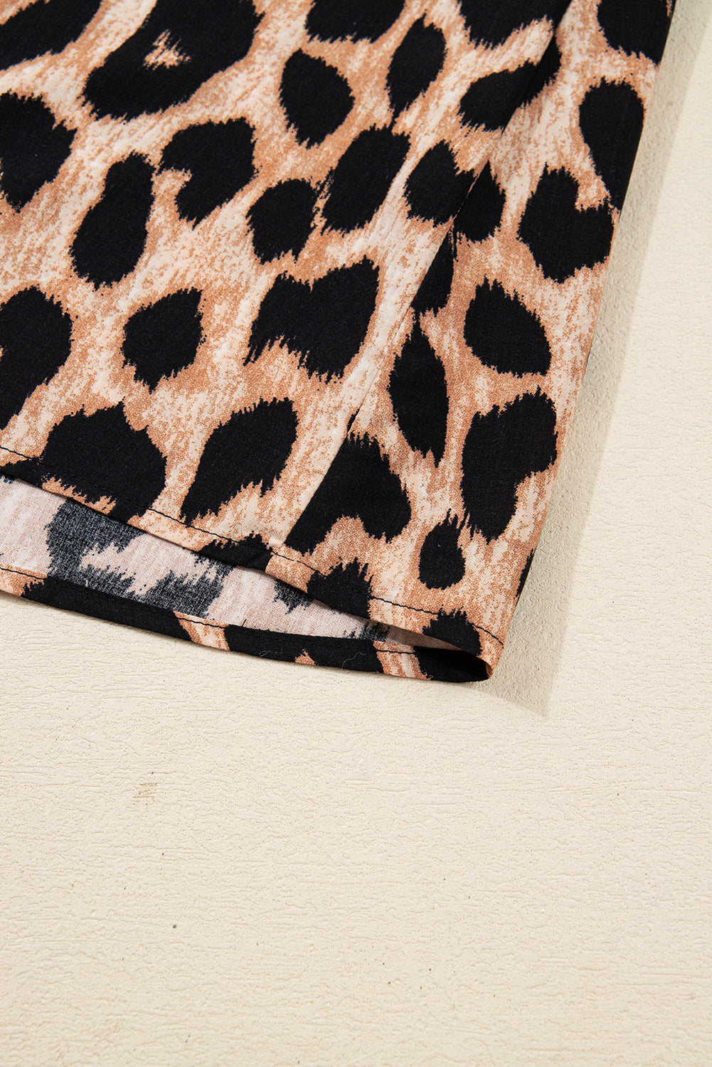 Brown Leopard Print Smocked Detail Flowy Midi Dress-TOPS / DRESSES-[Adult]-[Female]-2022 Online Blue Zone Planet