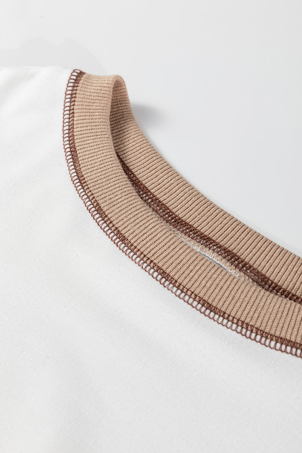 Brown Stripe Colorblock Patchwork Contrast Stitching Oversize Sweatshirt-Tops/Sweatshirts & Hoodies-[Adult]-[Female]-2022 Online Blue Zone Planet