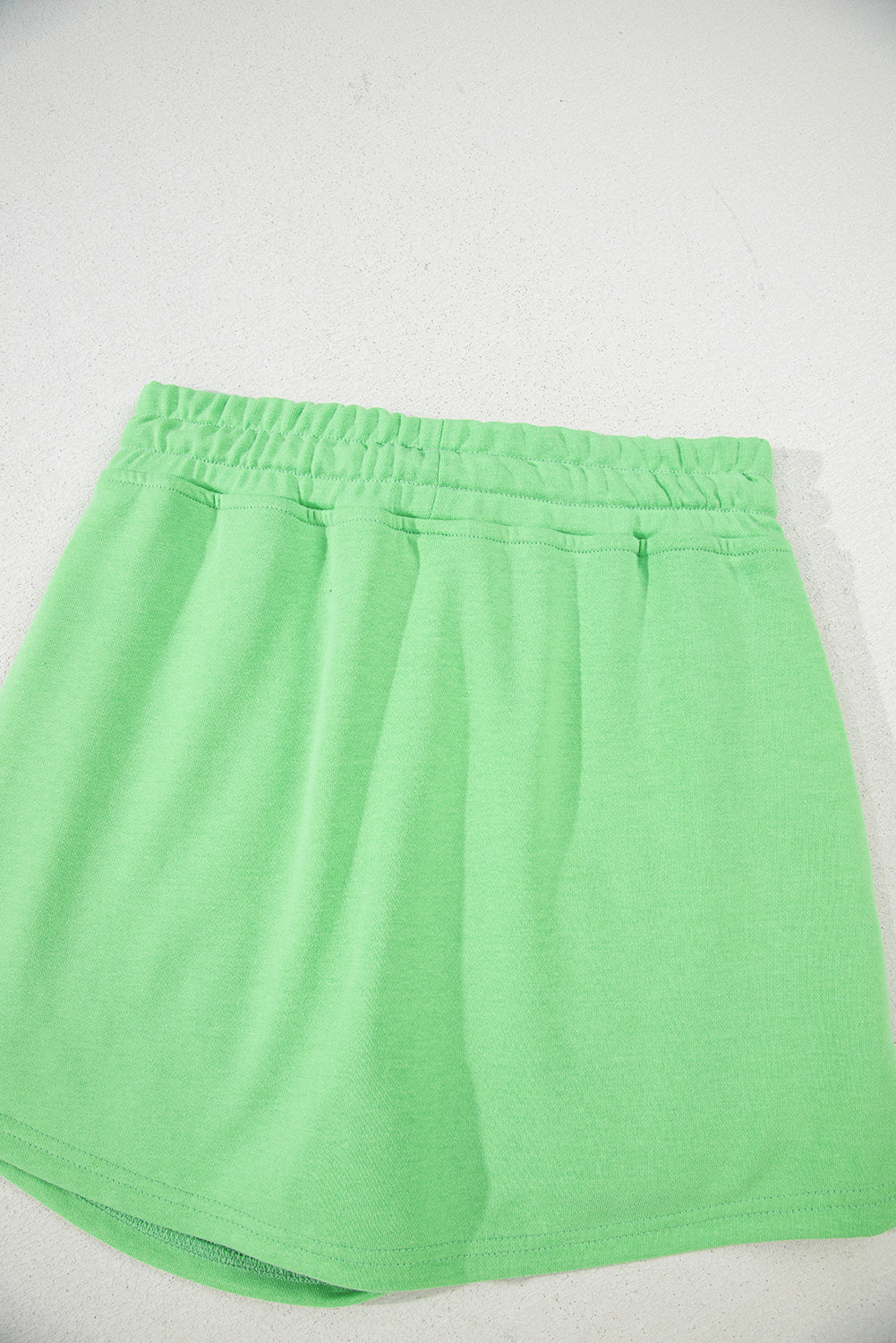 Light Green French Terry Drawstring Mini Skort With Pockets-Bottoms/Skirts & Petticoat-[Adult]-[Female]-2022 Online Blue Zone Planet