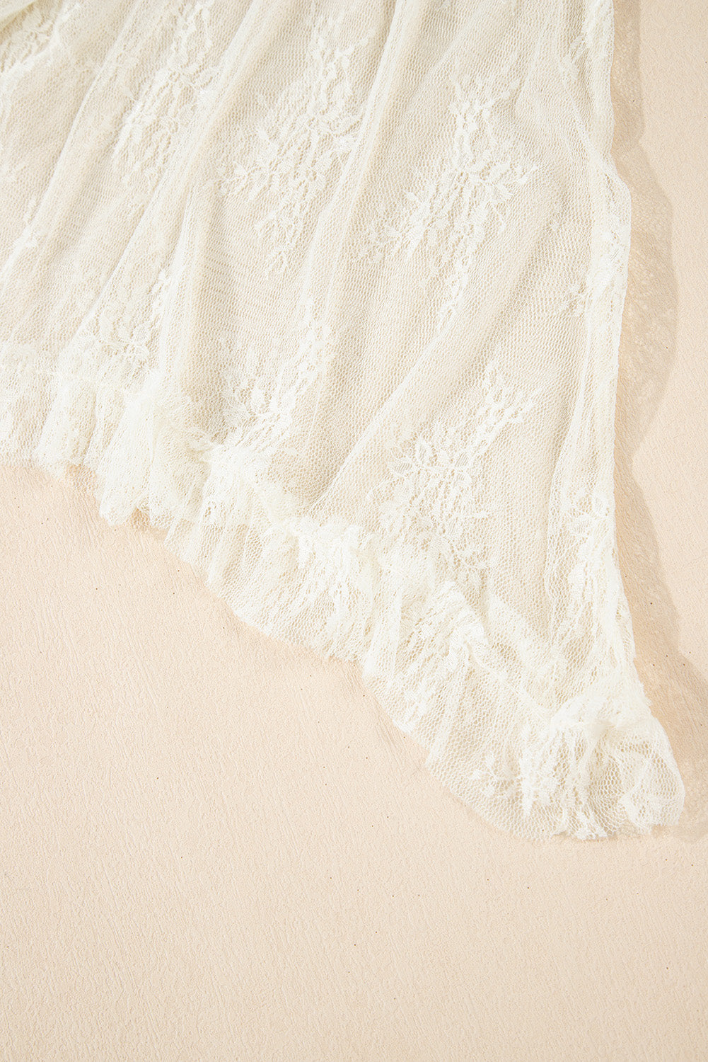 Beige Lace Cascading Tiered High Waist Maxi Skirt-Bottoms/Skirts & Petticoat-[Adult]-[Female]-2022 Online Blue Zone Planet