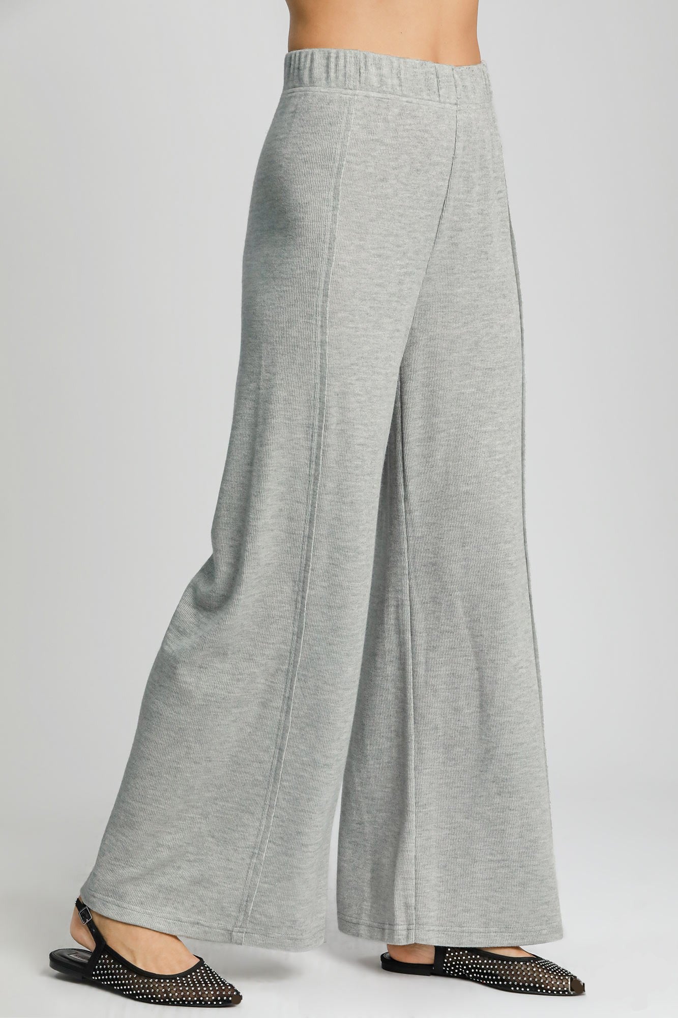 Umgee Elastic Waist Wide Leg Knit Pants-BOTTOMS SIZES SMALL MEDIUM LARGE-[Adult]-[Female]-2022 Online Blue Zone Planet