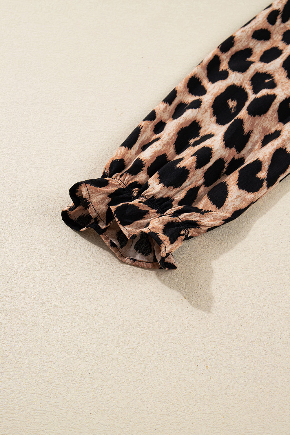 Brown Leopard Print Smocked Detail Flowy Midi Dress-TOPS / DRESSES-[Adult]-[Female]-2022 Online Blue Zone Planet