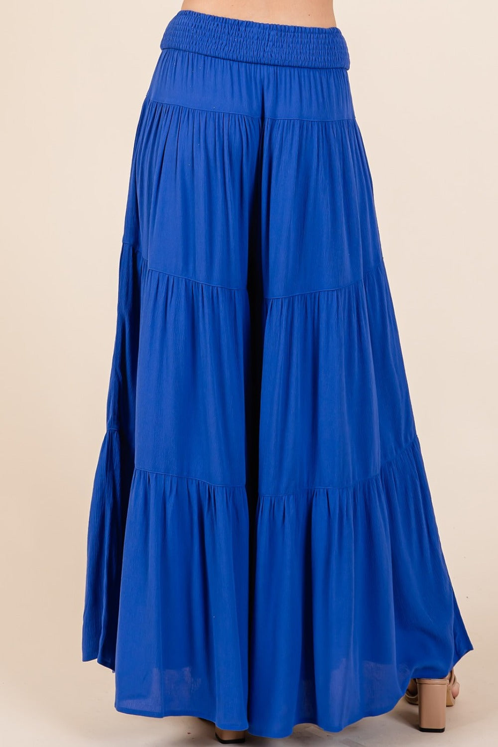 Blue Zone Planet | Mittoshop Tier Detail Smocked Elastic Waist Wide Leg Pants-TOPS / DRESSES-[Adult]-[Female]-2022 Online Blue Zone Planet