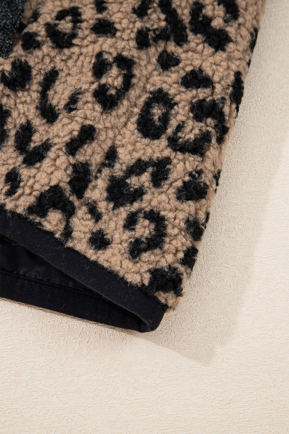 Khaki Leopard Print Zip Up Stand Neck Side Pocket Jacket-Outerwear/Jackets-[Adult]-[Female]-2022 Online Blue Zone Planet