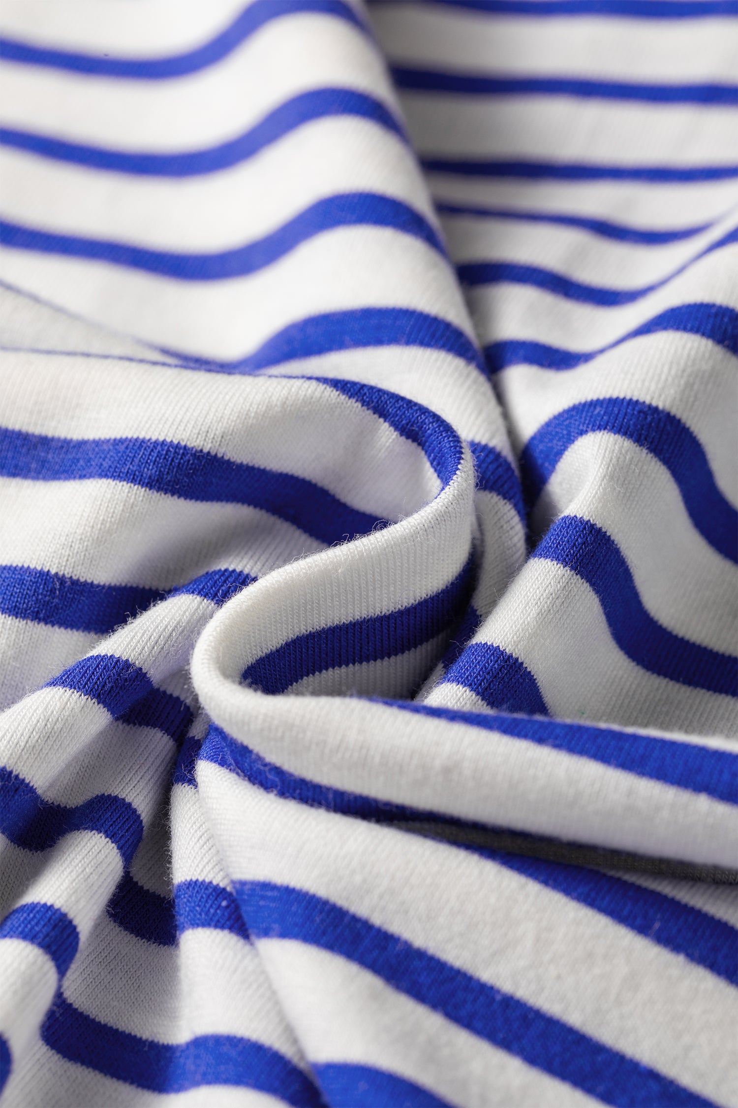 Blue Stripe Contrast Trim Round Neck Cap Sleeve Tee-Tops/Tops & Tees-[Adult]-[Female]-2022 Online Blue Zone Planet