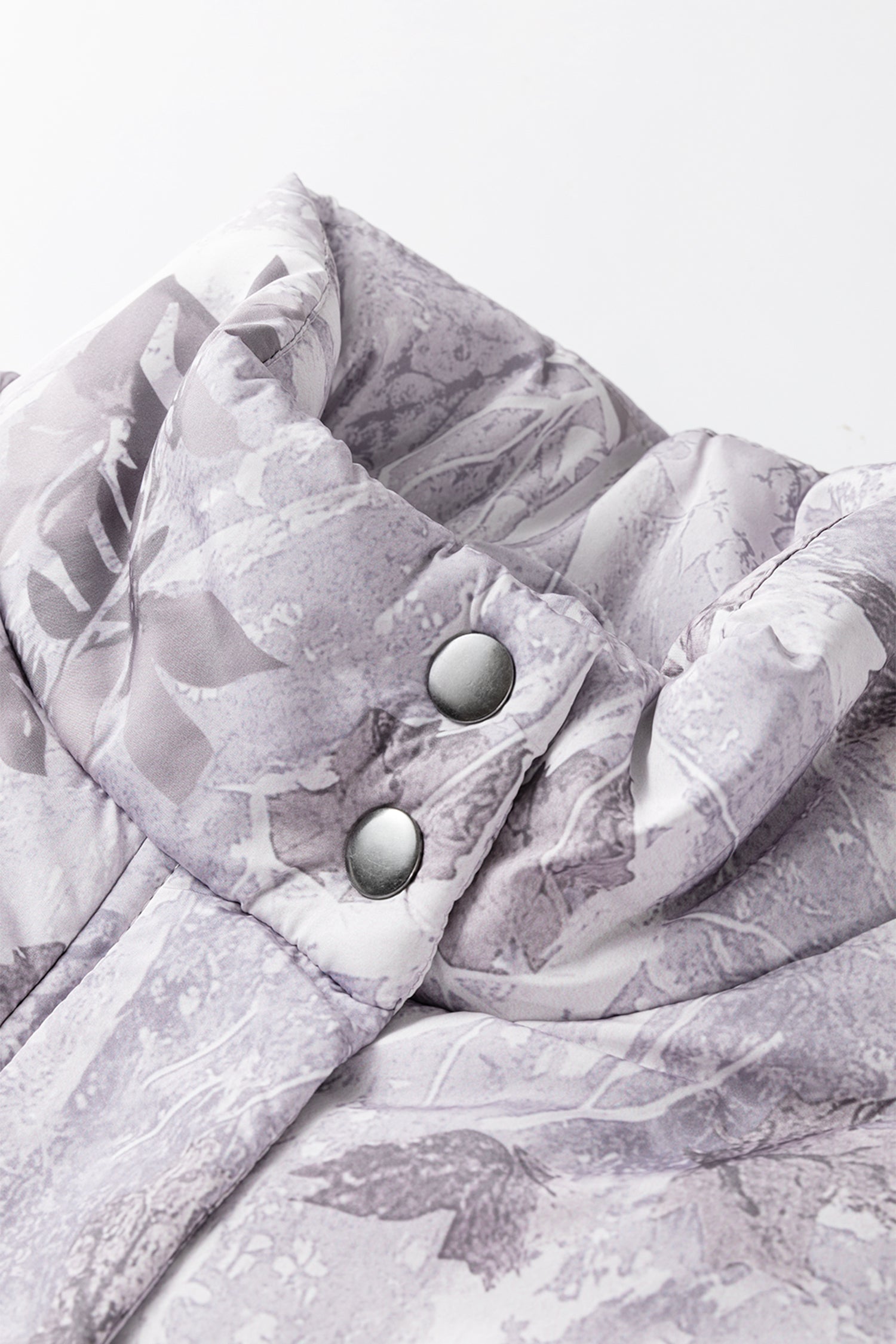 Gray Camo Leaf Print Winter Puffer Vest-TOPS / DRESSES-[Adult]-[Female]-2022 Online Blue Zone Planet