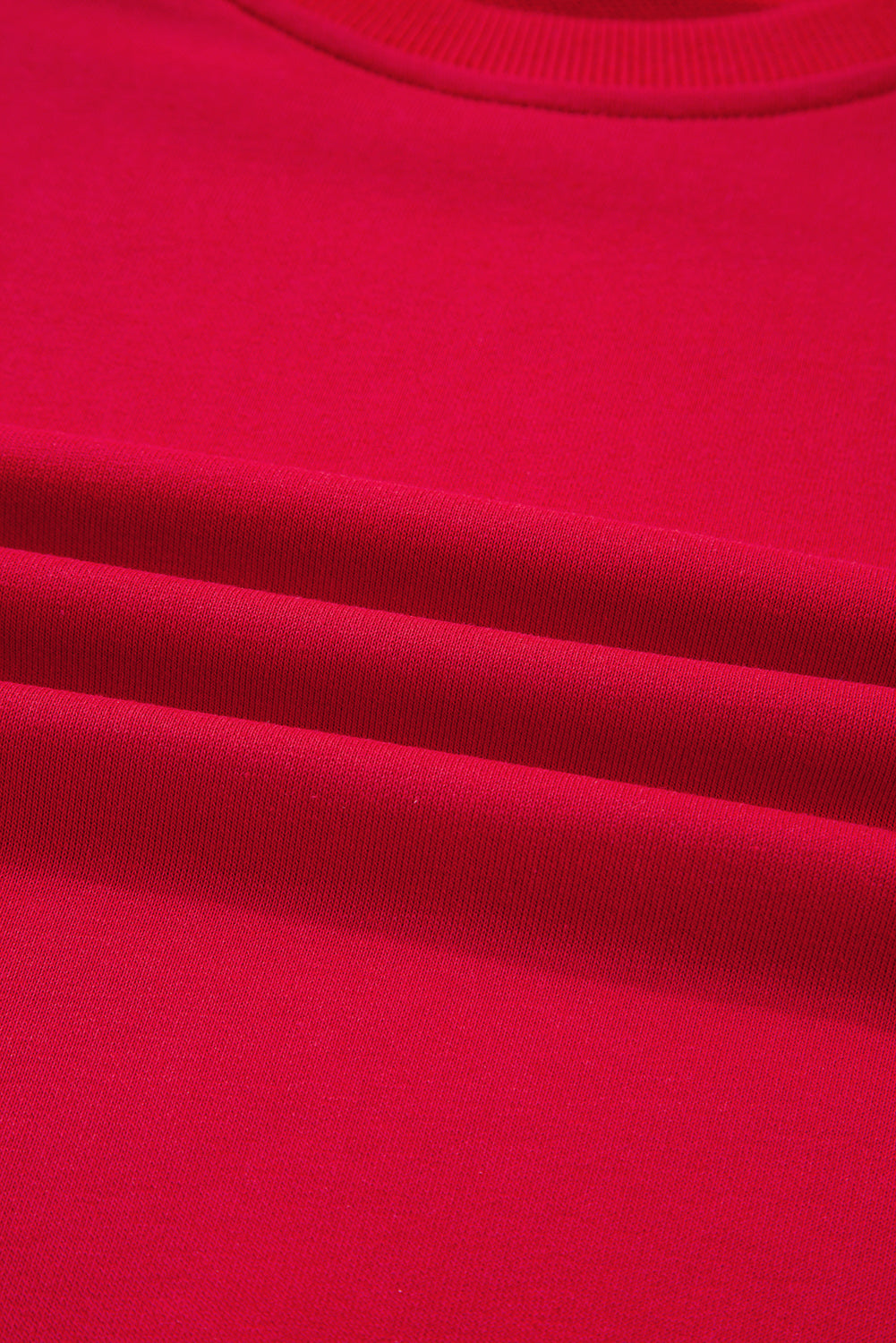 Fiery Red Varsity Striped Detail Crewneck Pullover Elastic Sweatpants 2pcs Outfit-Two Piece Sets/Pant Sets-[Adult]-[Female]-2022 Online Blue Zone Planet