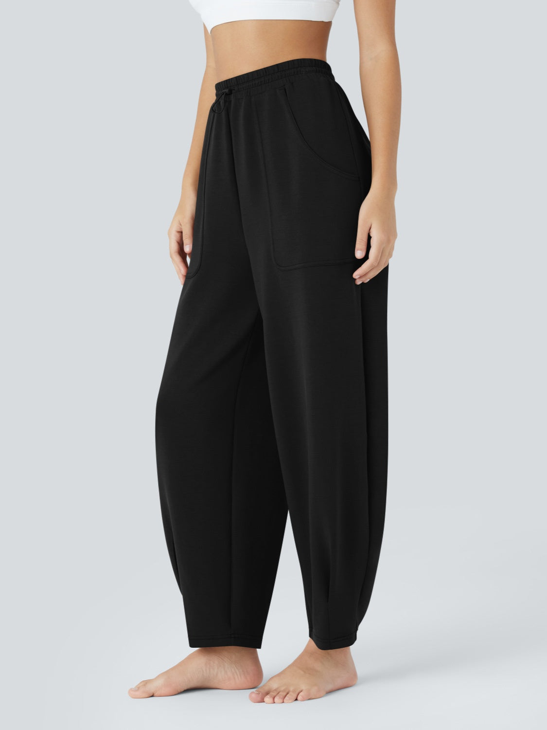 Blue Zone Planet | Lovelet Drawstring Pants with Pockets-BOTTOMS SIZES SMALL MEDIUM LARGE-[Adult]-[Female]-Black-S-2022 Online Blue Zone Planet