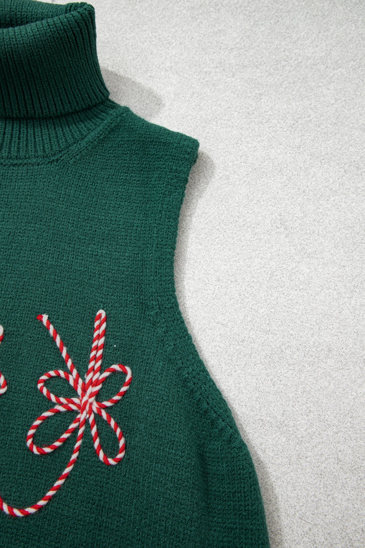 Evergreen High Neck Sleeveless Embroidered Knit Sweater Vest-TOPS / DRESSES-[Adult]-[Female]-2022 Online Blue Zone Planet