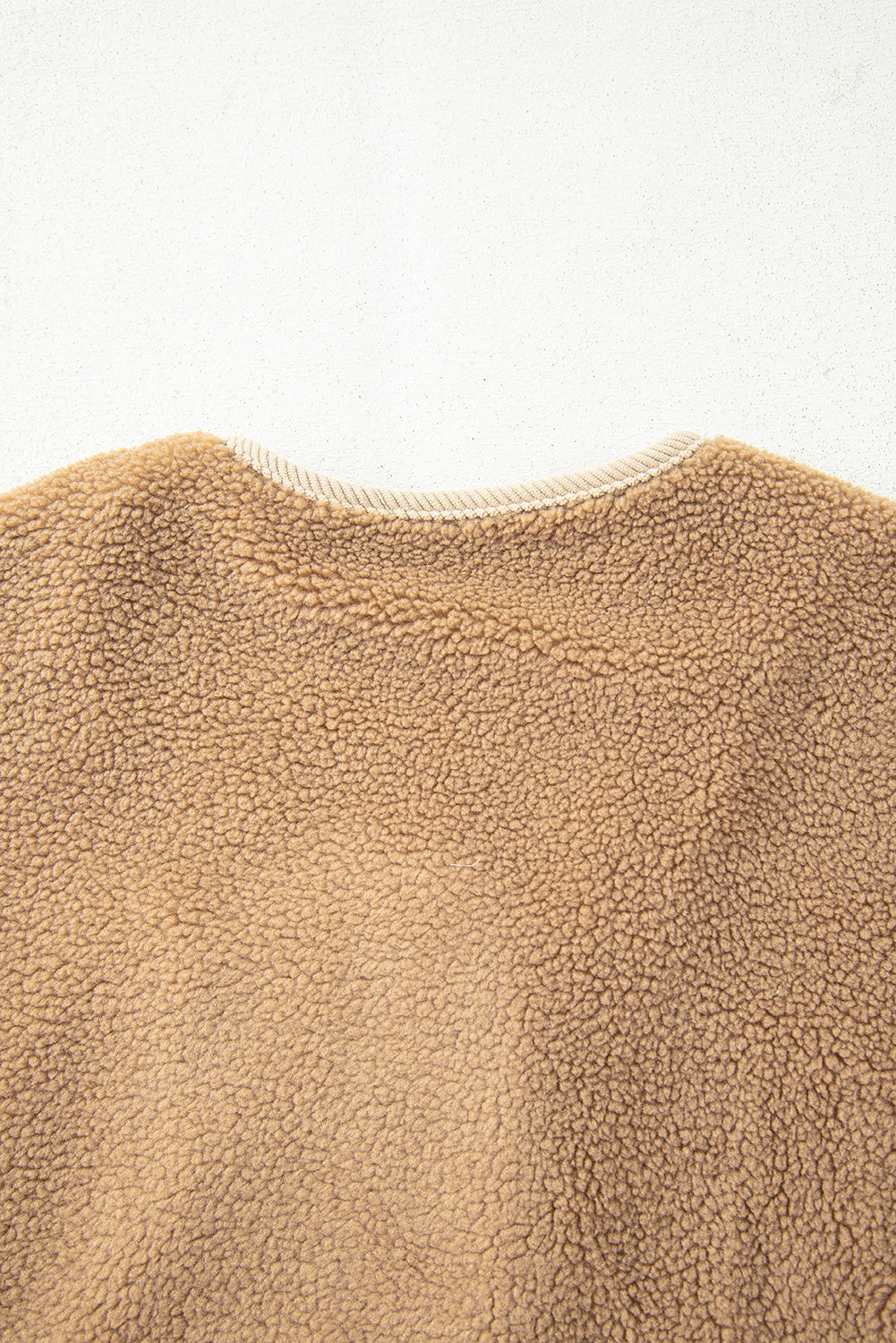 Light French Beige Puffy Plush Corduroy Edge Patchwork Jacket with Big Pockets-Outerwear/Jackets-[Adult]-[Female]-2022 Online Blue Zone Planet